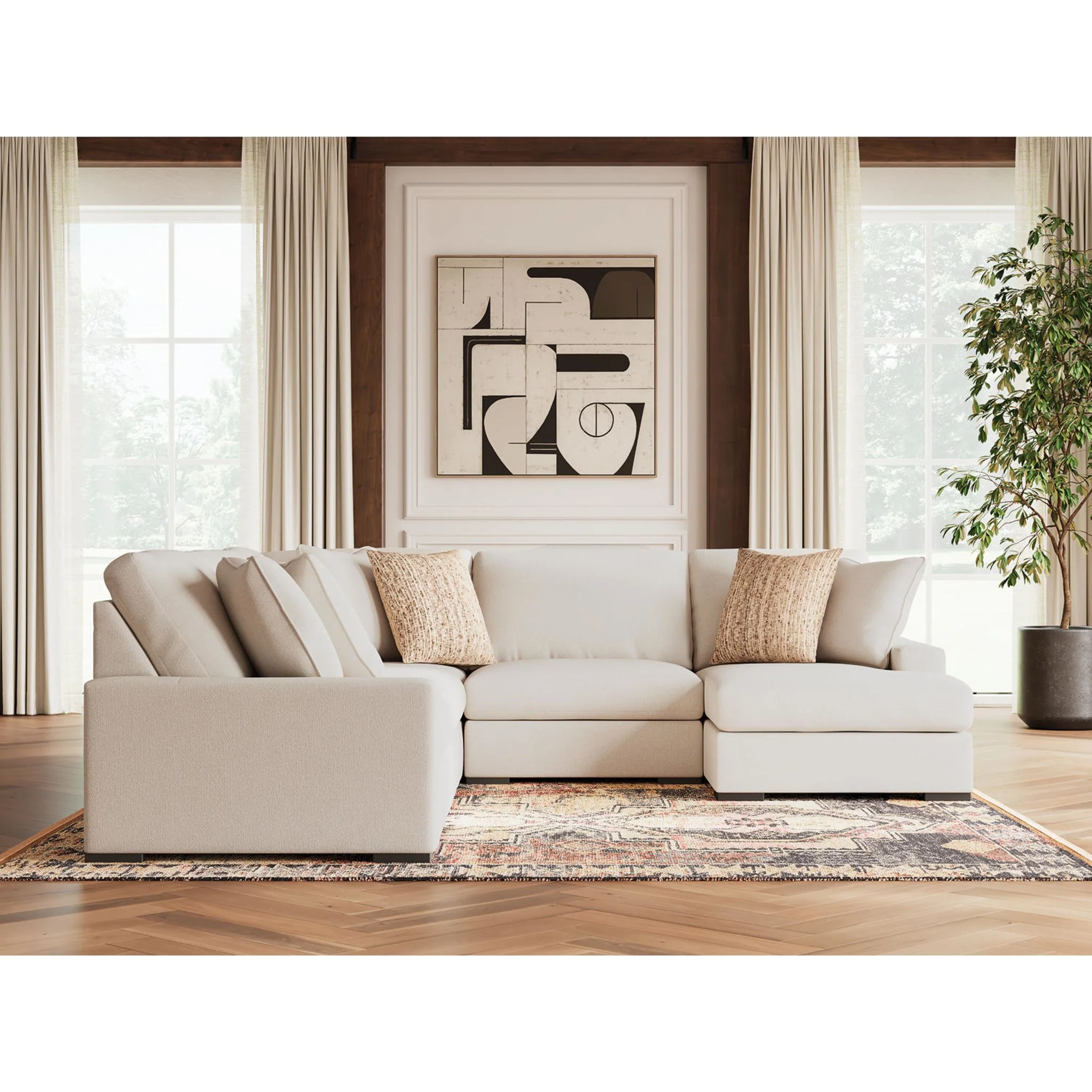 Calden-Exclusive 5 Piece Modular Sectional with Chaise - Image 2