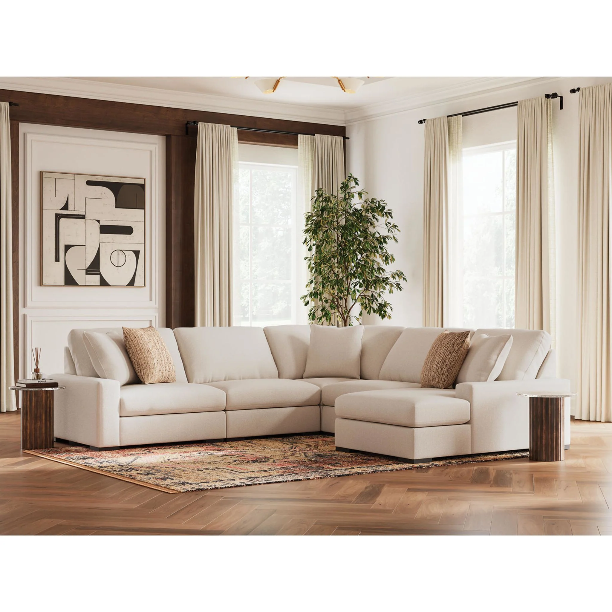 Calden-Exclusive 5 Piece Modular Sectional with Chaise - Image 23