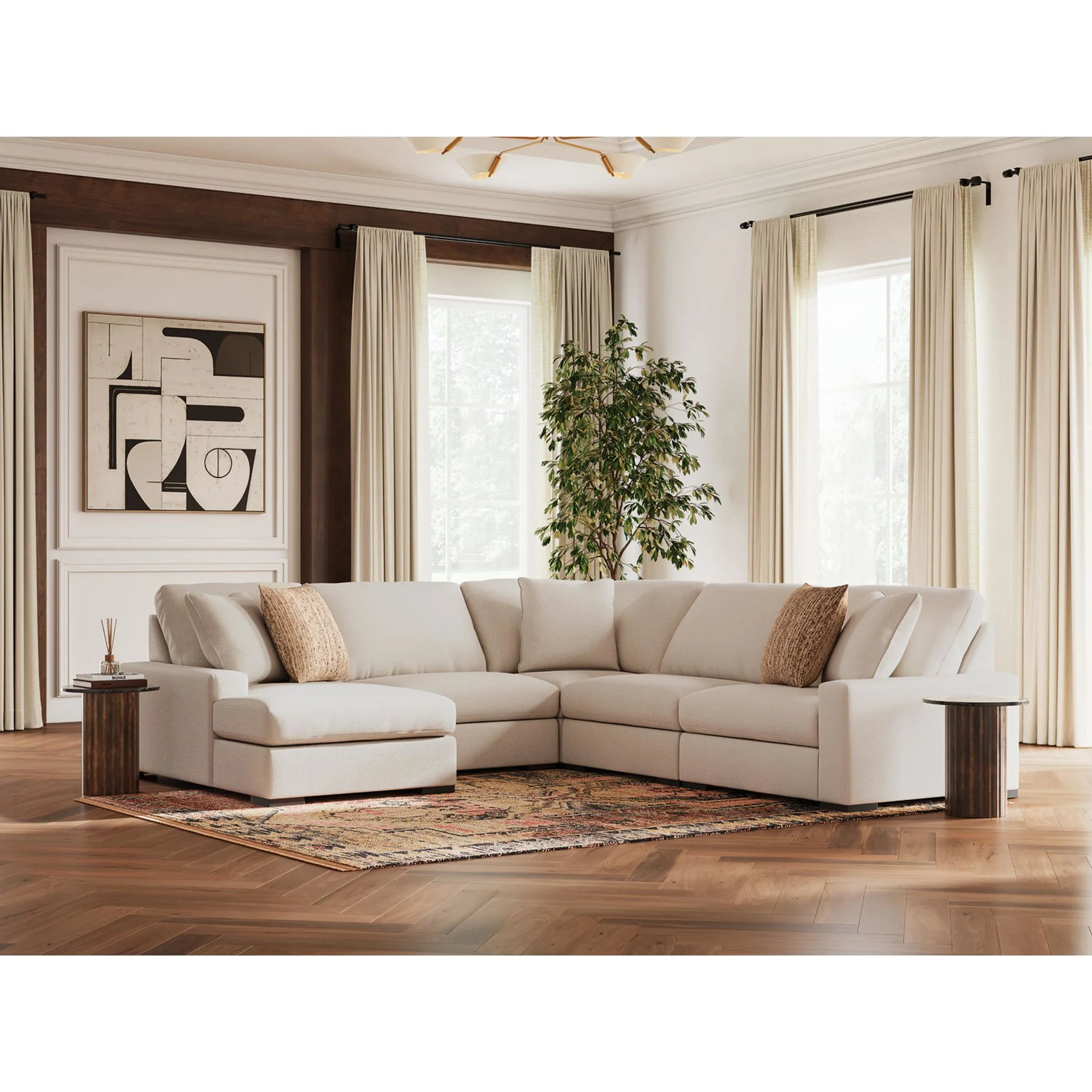 Calden-Exclusive 5 Piece Modular Sectional with Chaise - Image 51