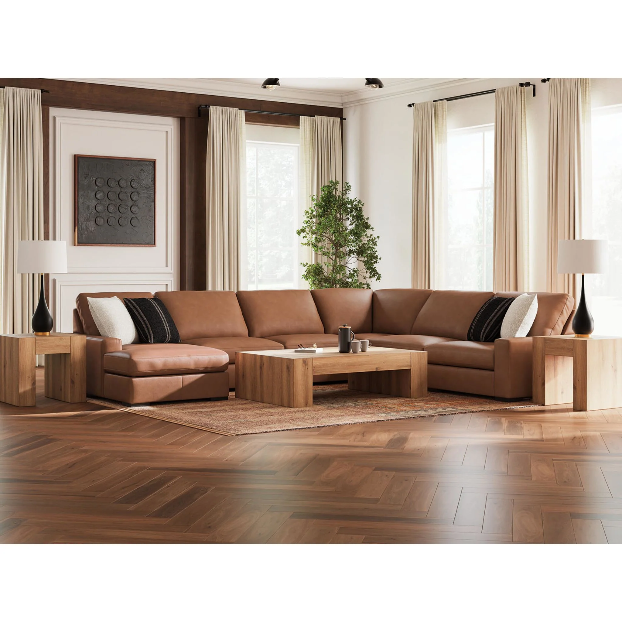 Calden-Exclusive 6 Piece Modular Sectional with Chaise - Image 6