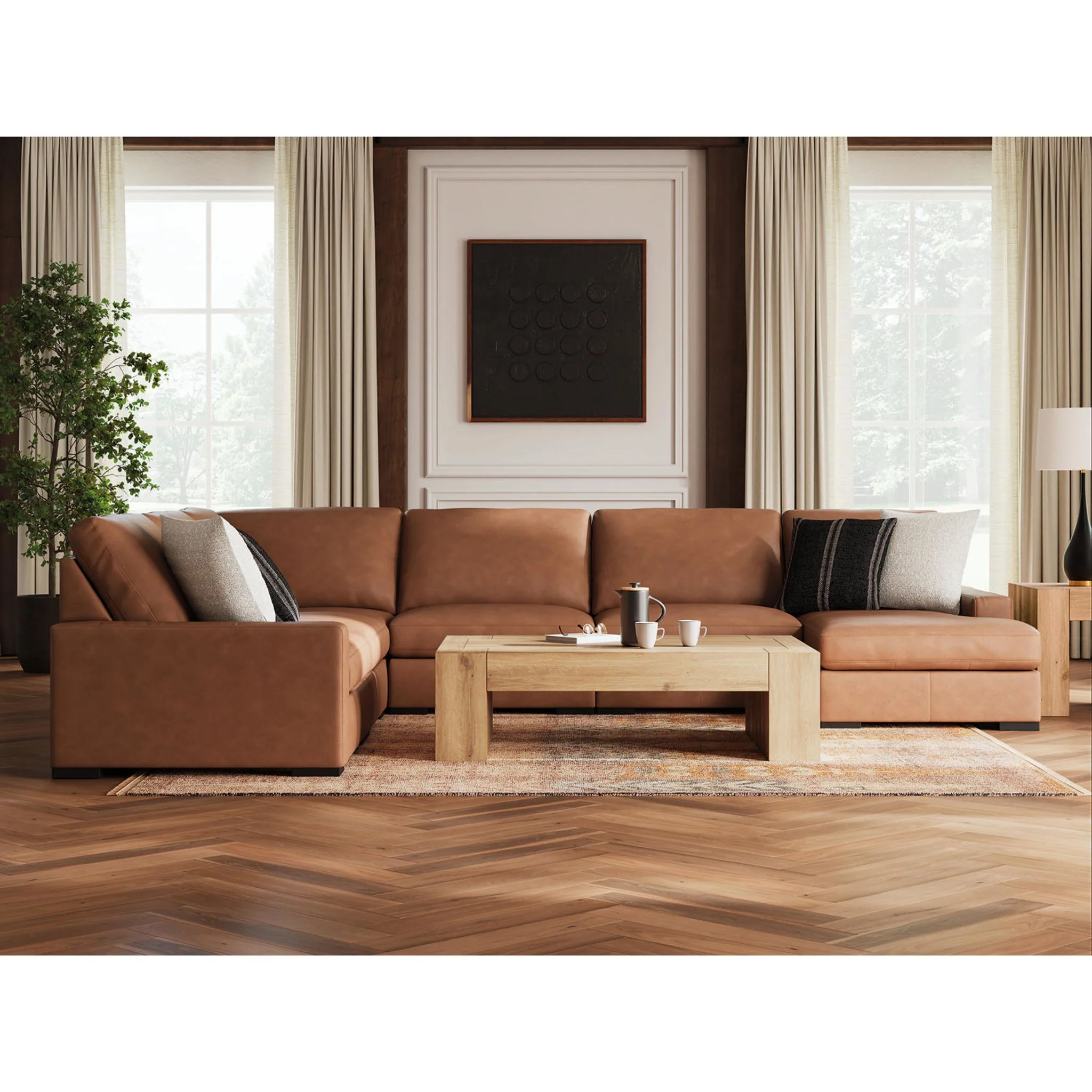 Calden-Exclusive 6 Piece Modular Sectional with Chaise - Image 9
