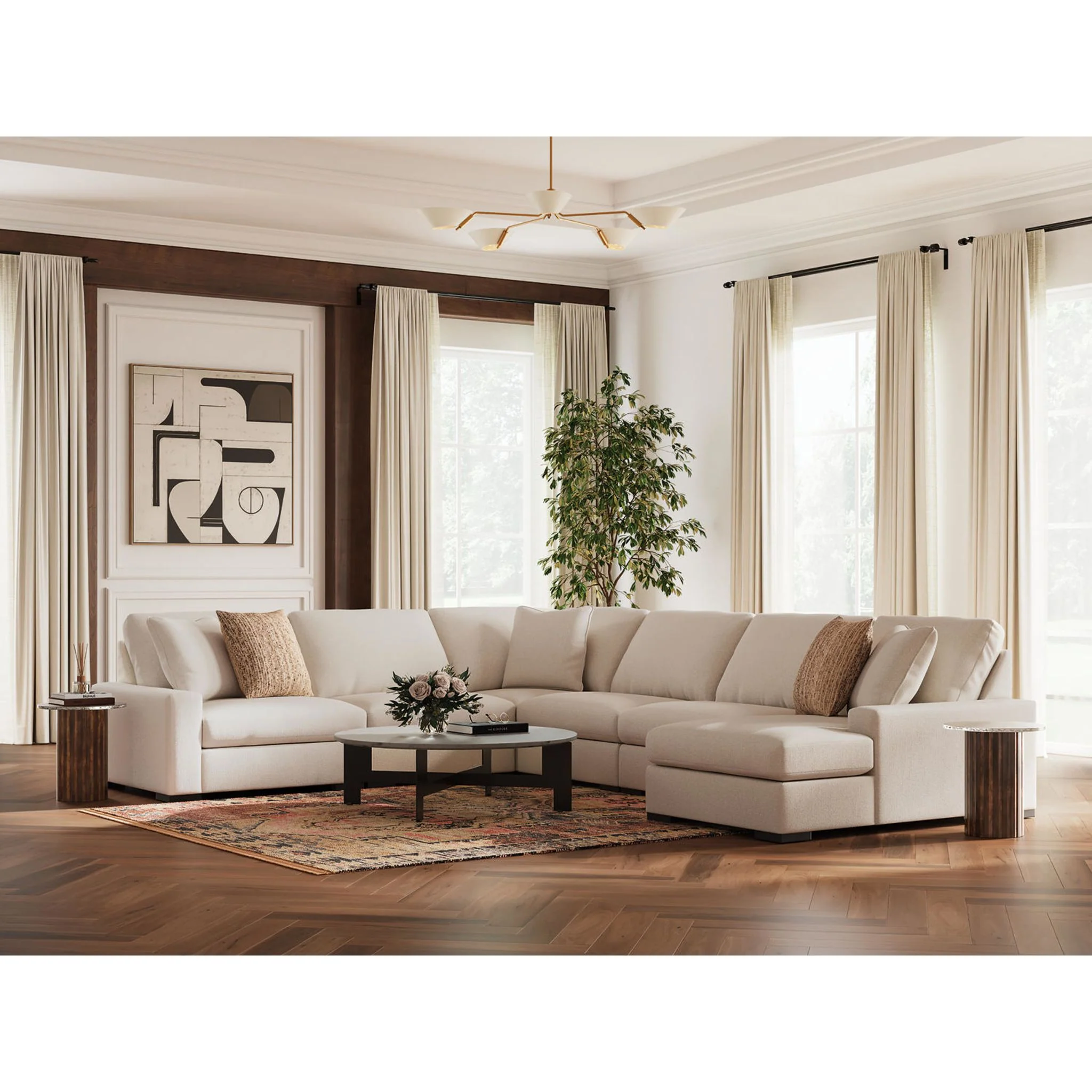 Calden-Exclusive 6 Piece Modular Sectional with Chaise - Image 32