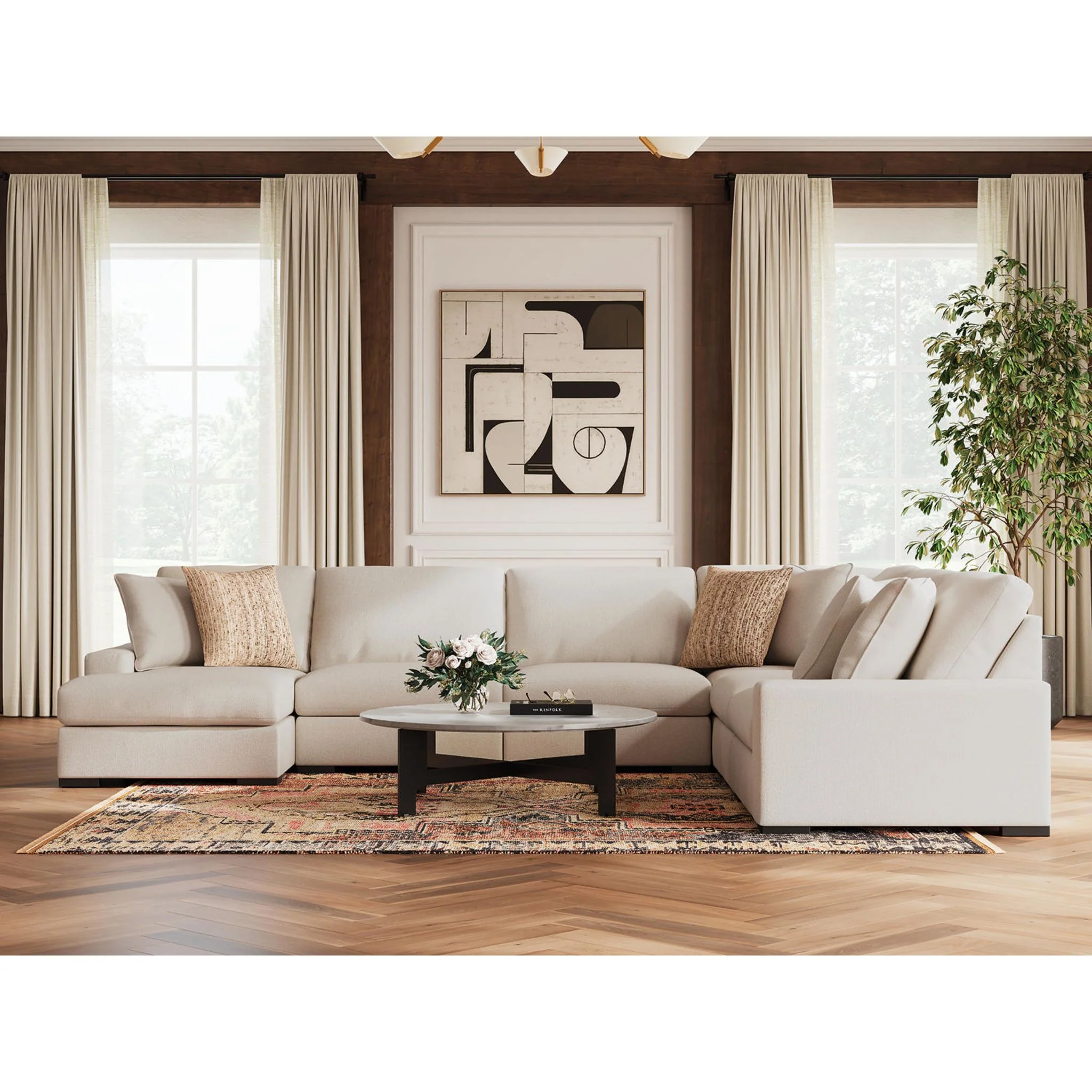 Calden-Exclusive 6 Piece Modular Sectional with Chaise - Image 38