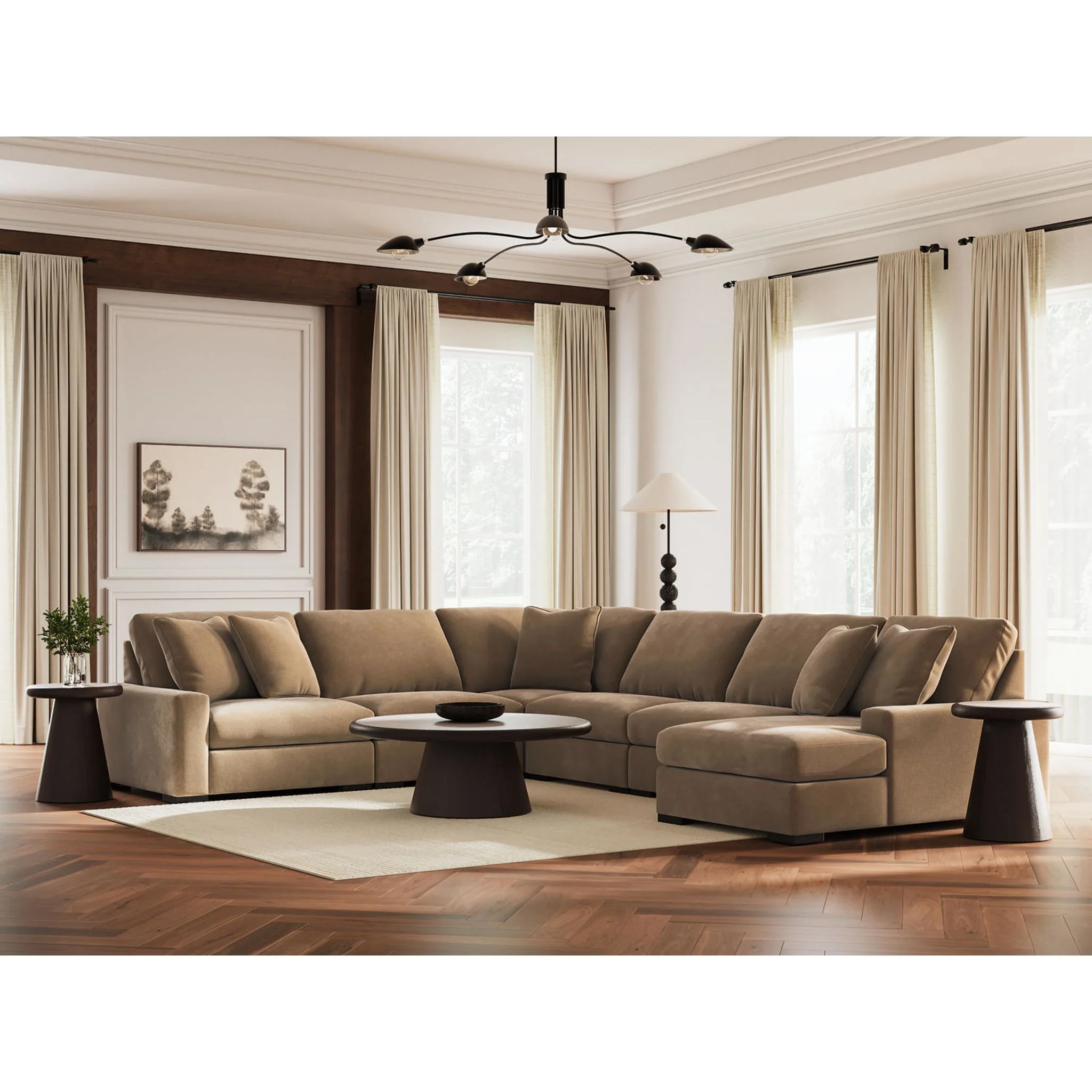 Calden-Exclusive 6 Piece Modular Sectional with Chaise - Image 5