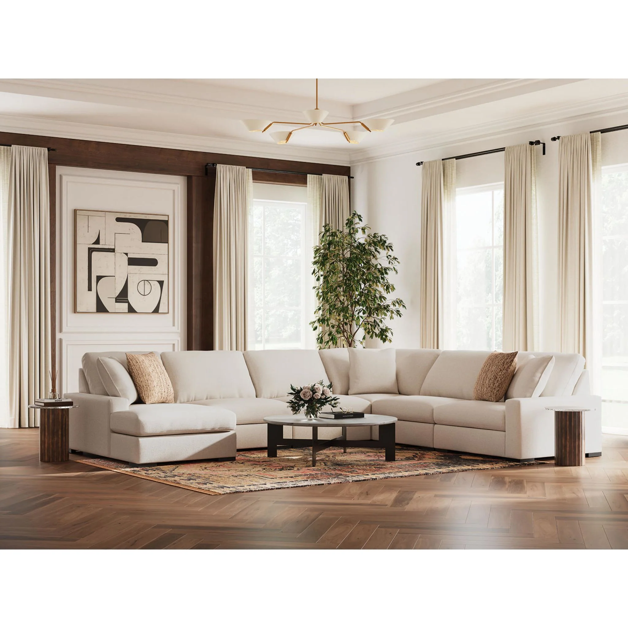 Calden-Exclusive 6 Piece Modular Sectional with Chaise - Image 63