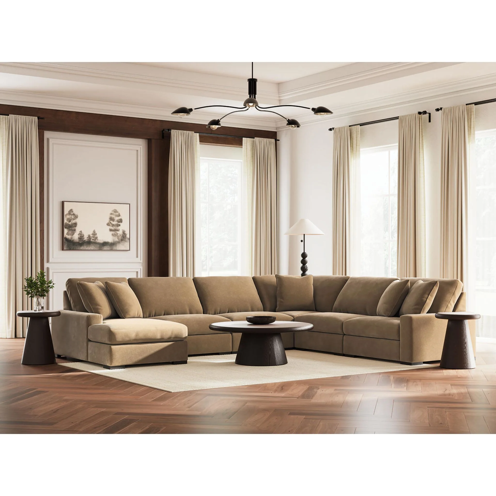 Calden-Exclusive 6 Piece Modular Sectional with Chaise - Image 70