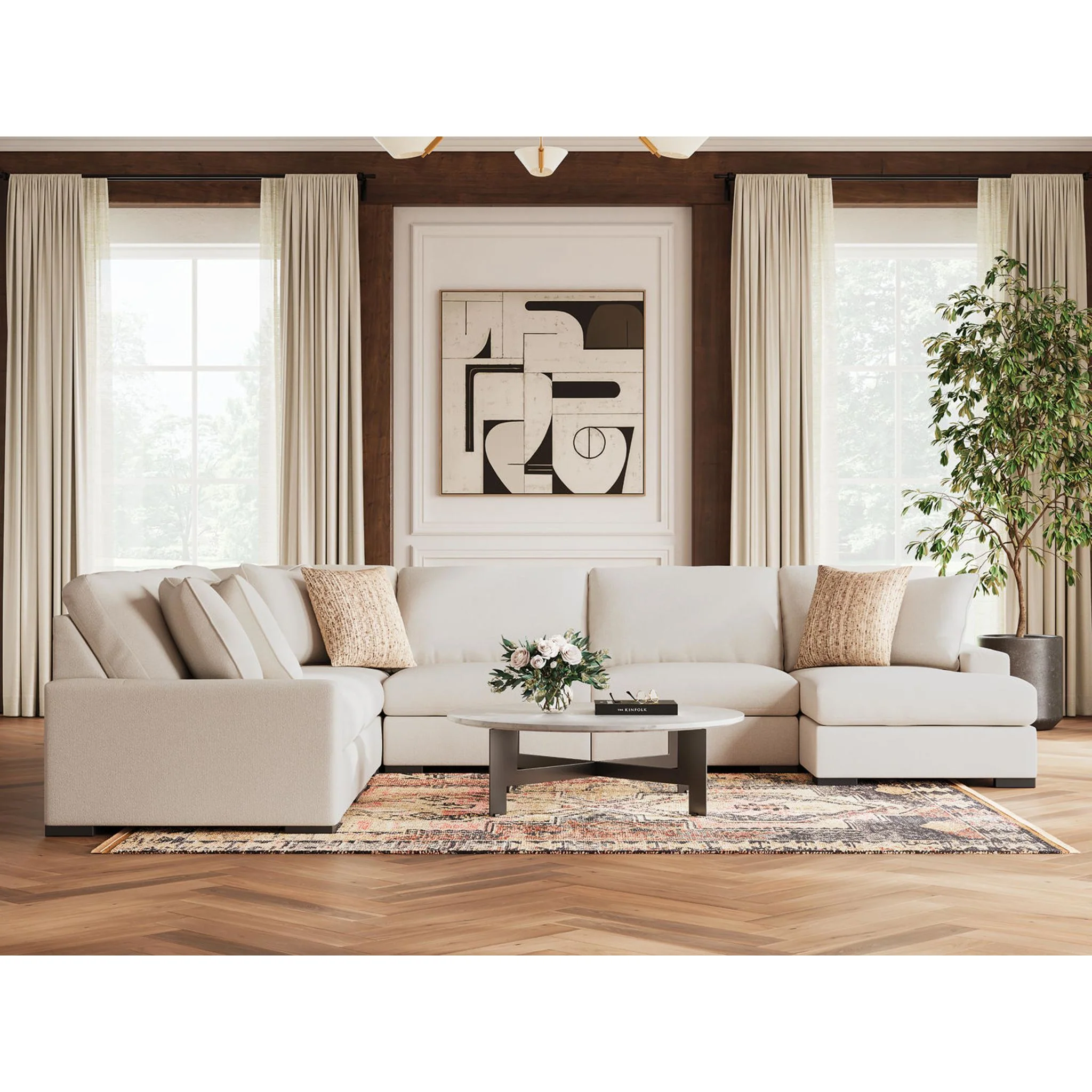 Calden-Exclusive 6 Piece Modular Sectional with Chaise - Image 8