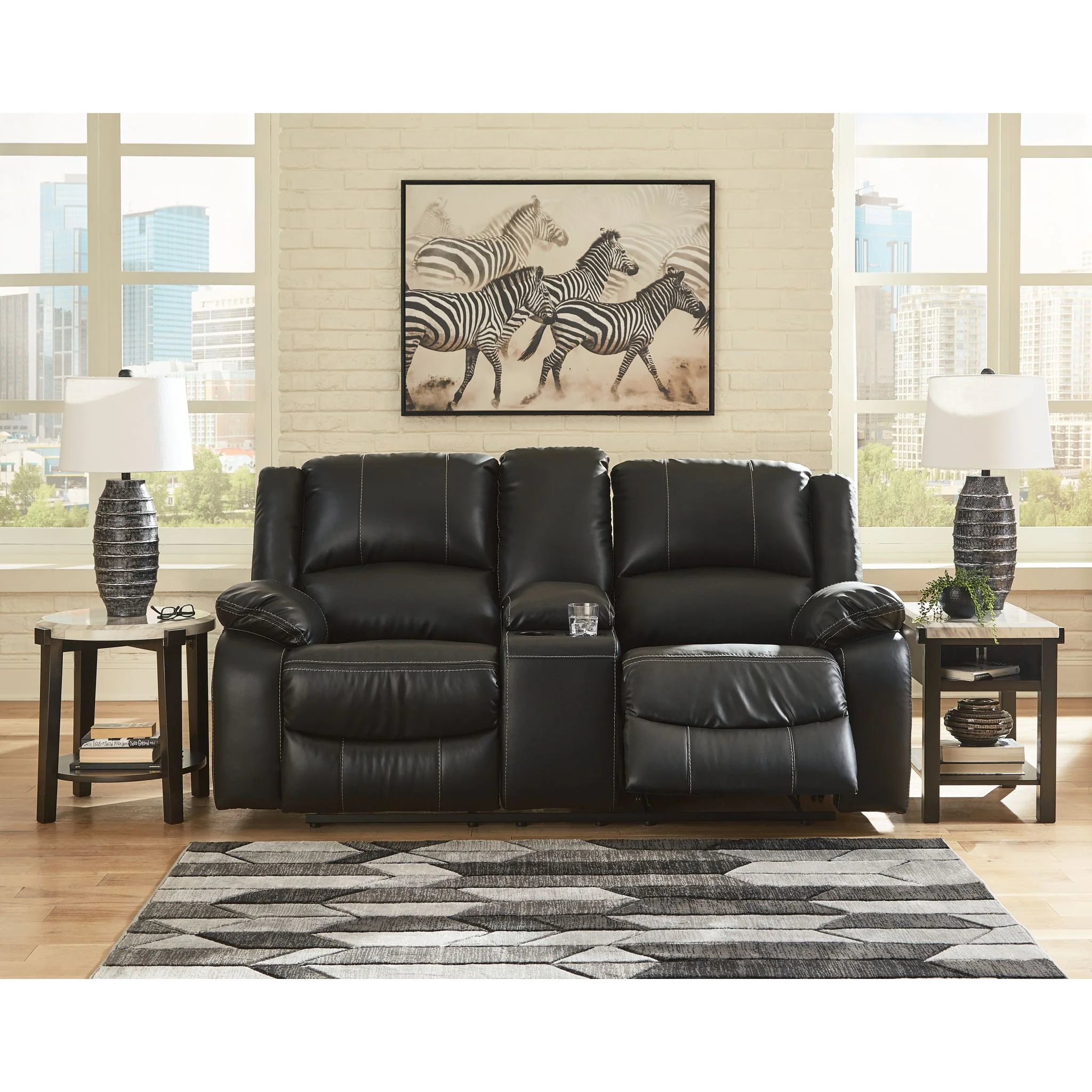 Calderwell Reclining Loveseat with Console - Image 2