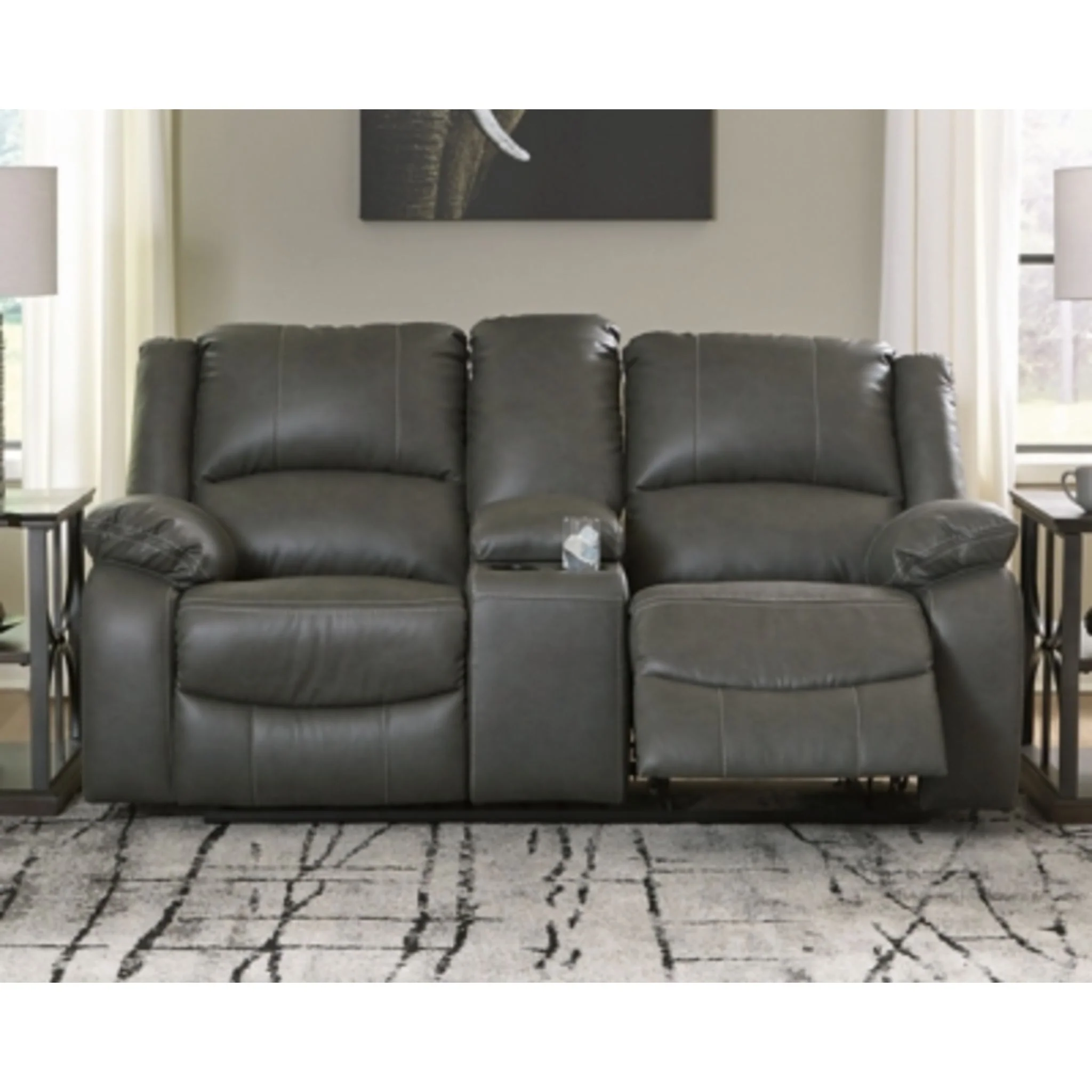 Calderwell Reclining Loveseat with Console - Image 10