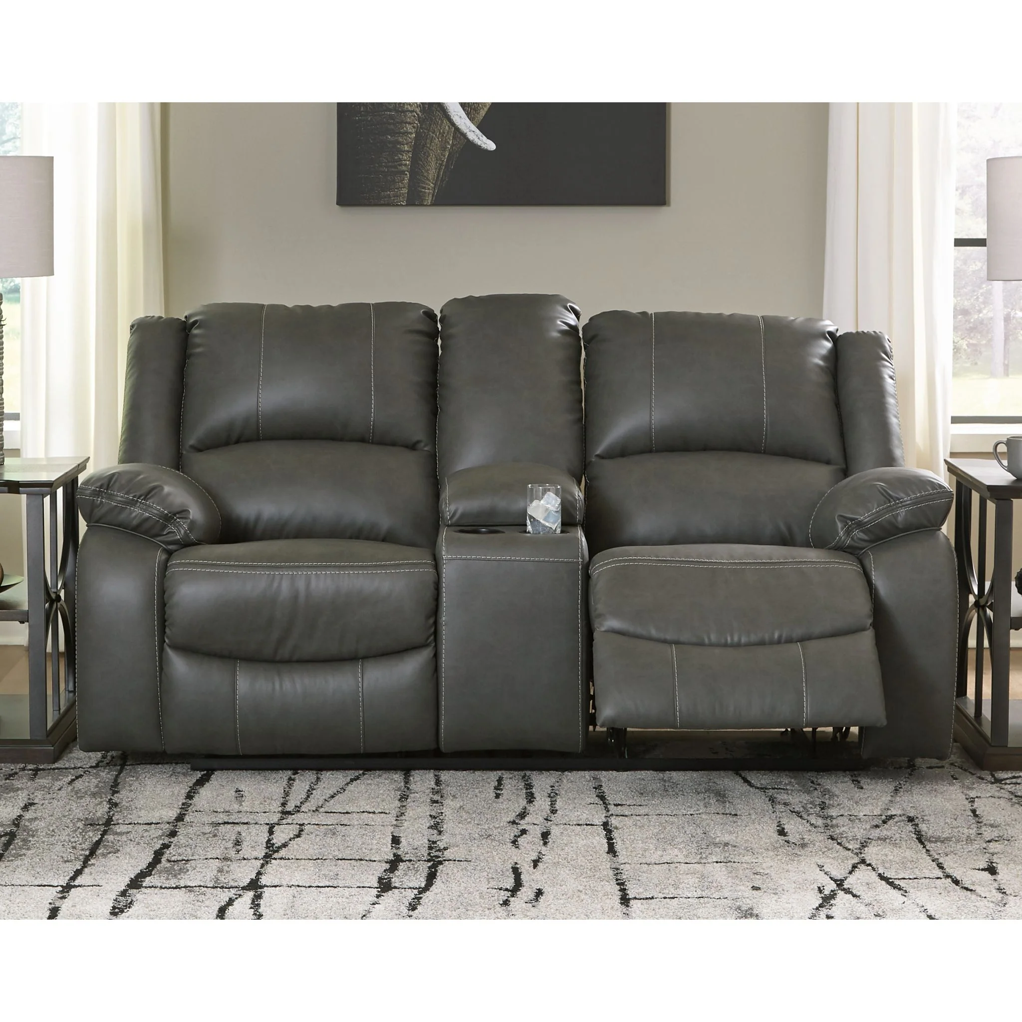Calderwell Reclining Loveseat with Console - Image 2