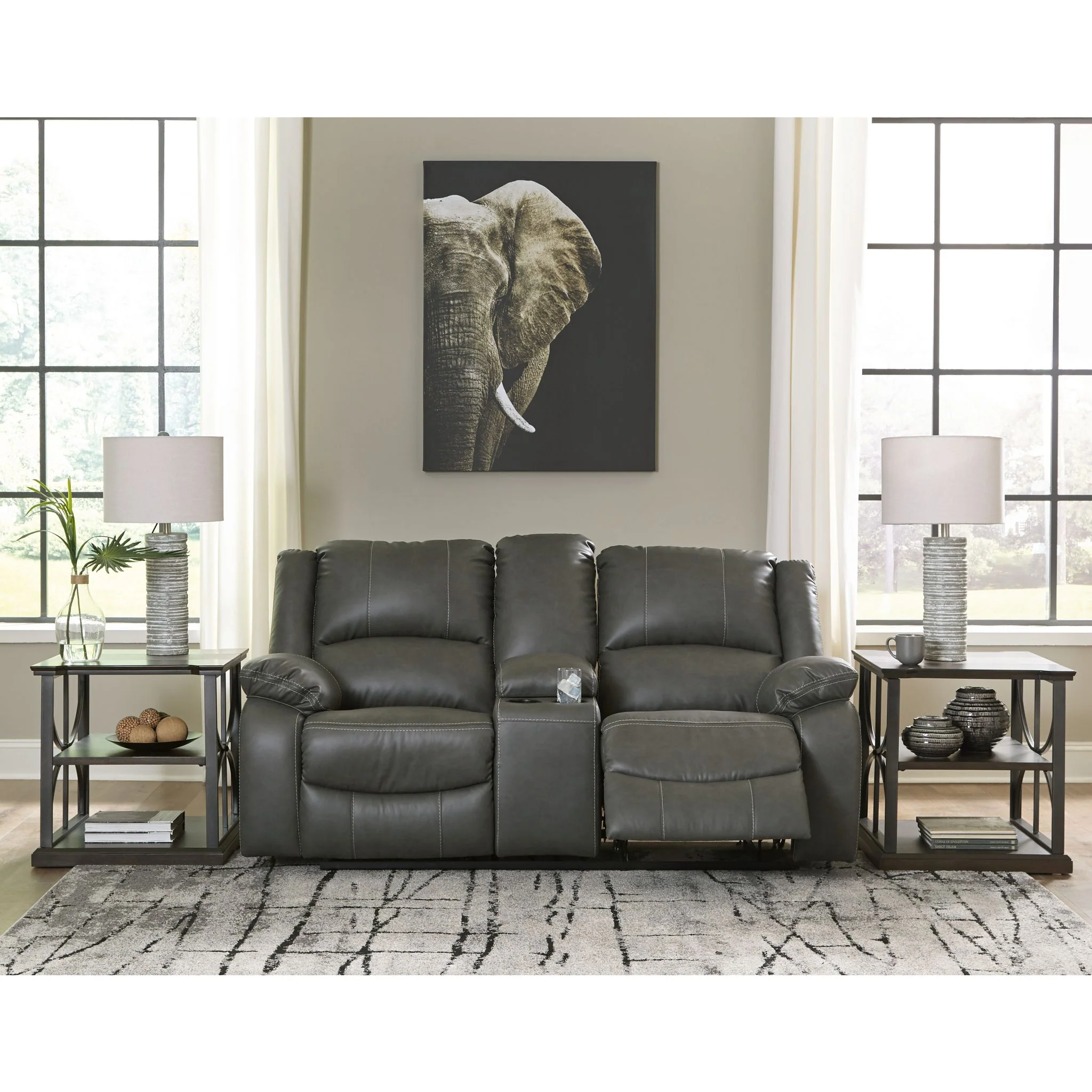 Calderwell Reclining Loveseat with Console - Image 7