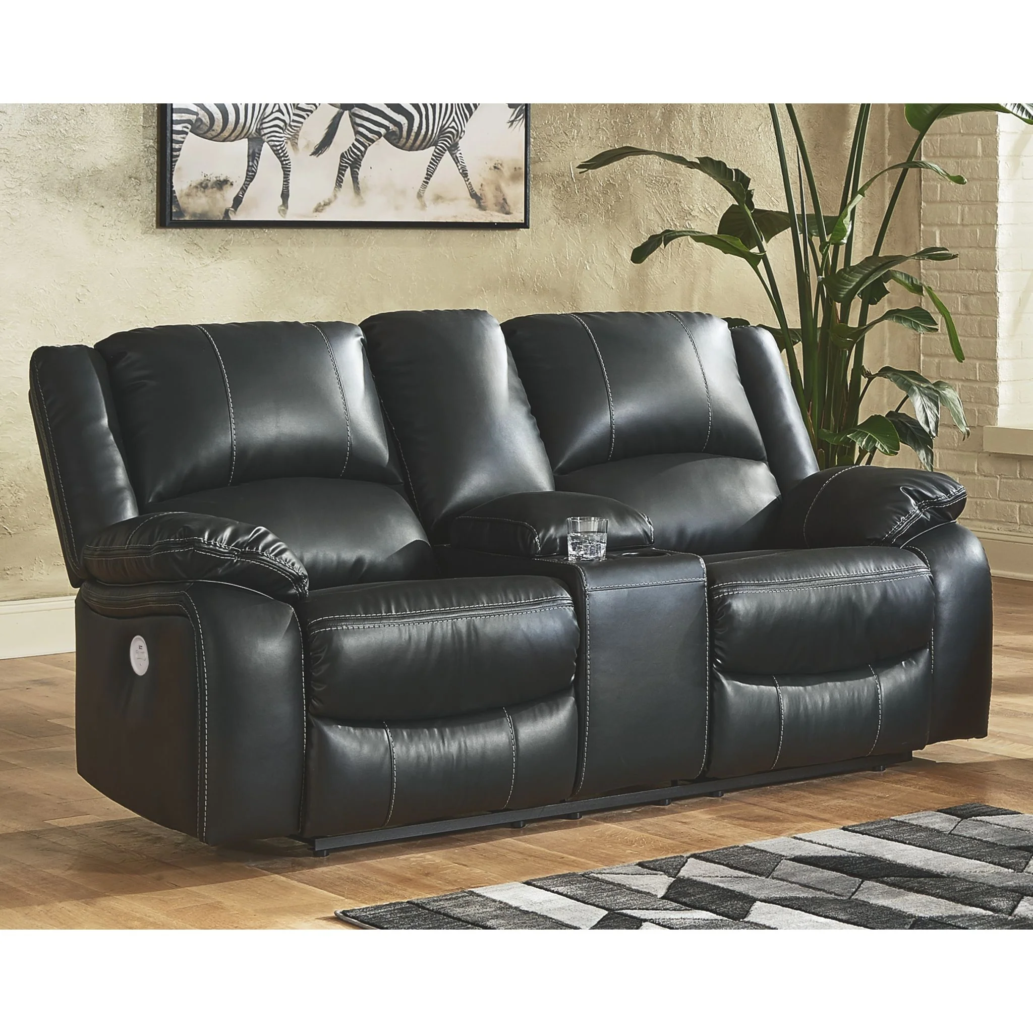 Calderwell Reclining Power Loveseat with Console - Image 5
