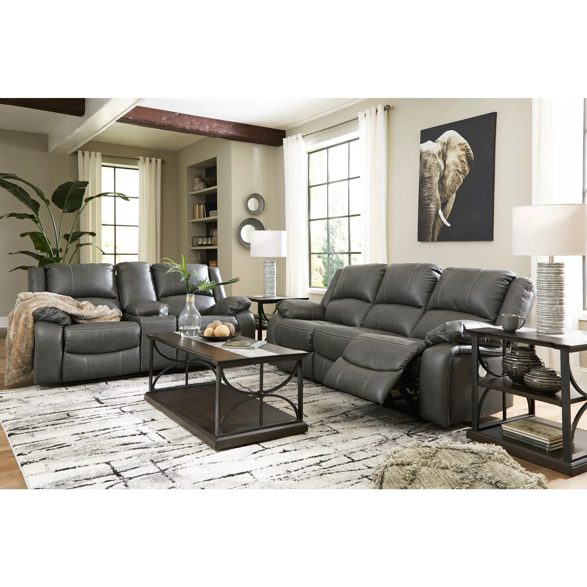 Calderwell Reclining Power Loveseat with Console - Image 7