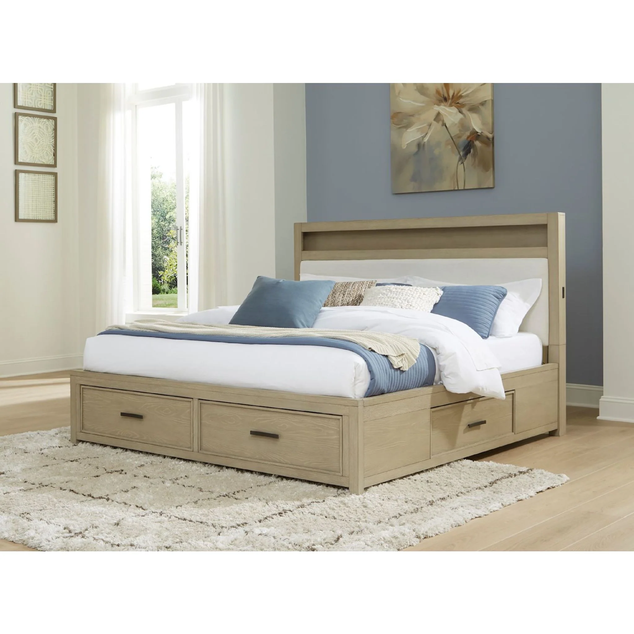 Calmoro-Exclusive Bookcase Storage Bed - Image 23