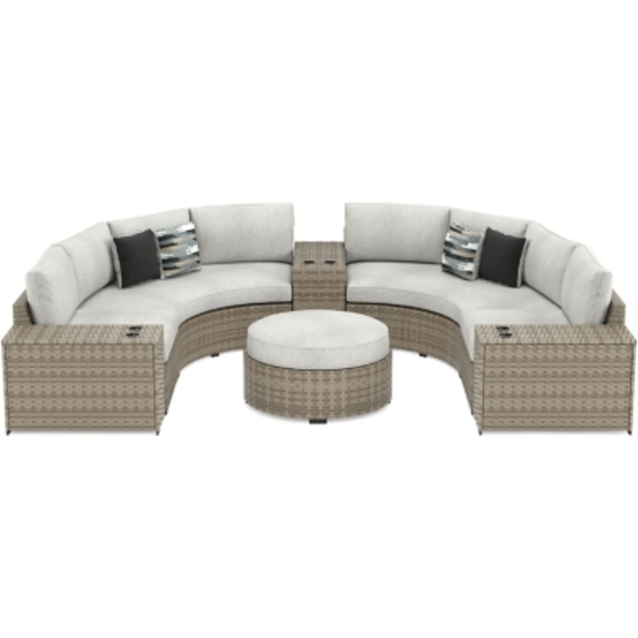 Calworth 7 Piece Outdoor Sectional with Ottoman - Image 5