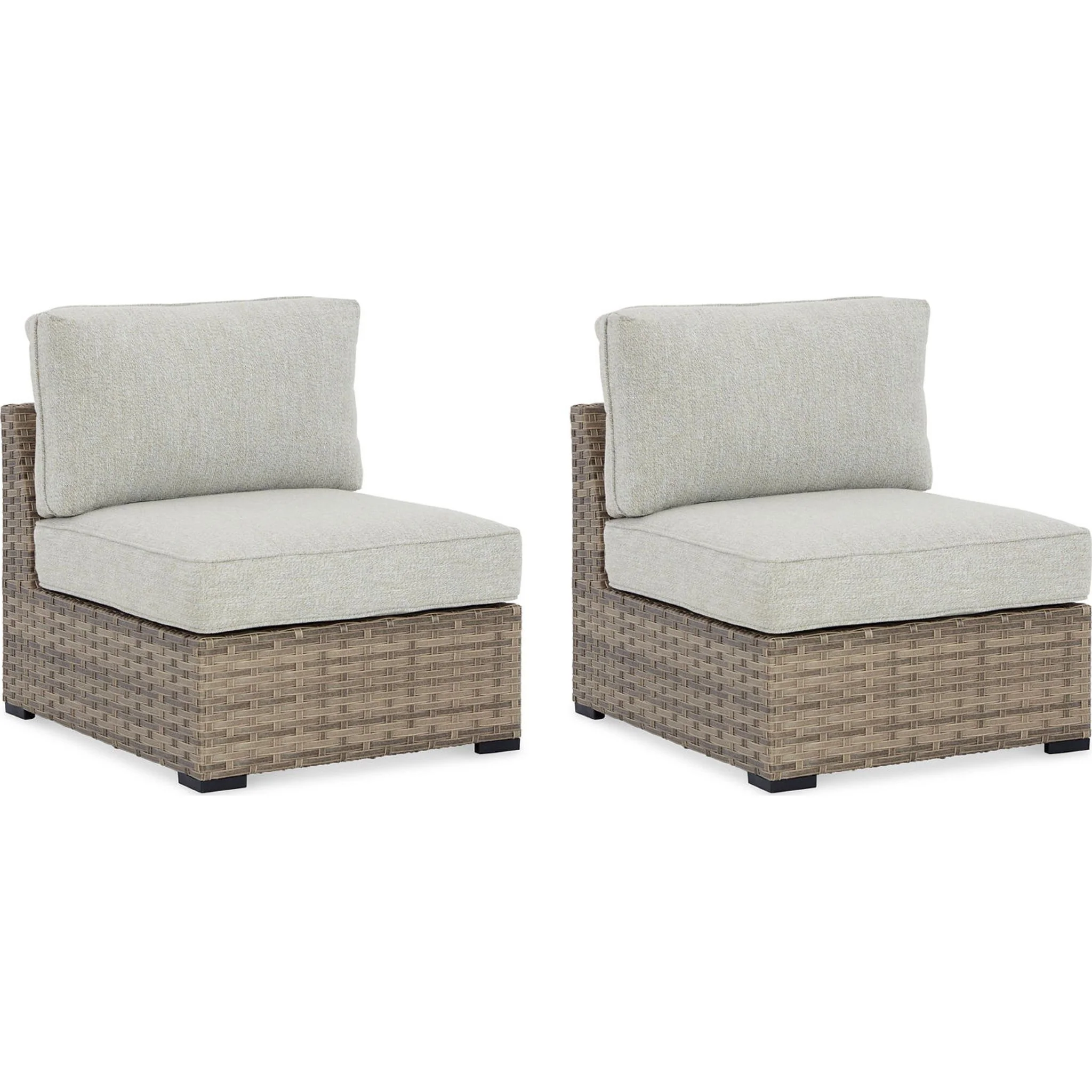 Calworth Outdoor Modular Armless Chair (Set of 2) with Cushion - Image 13