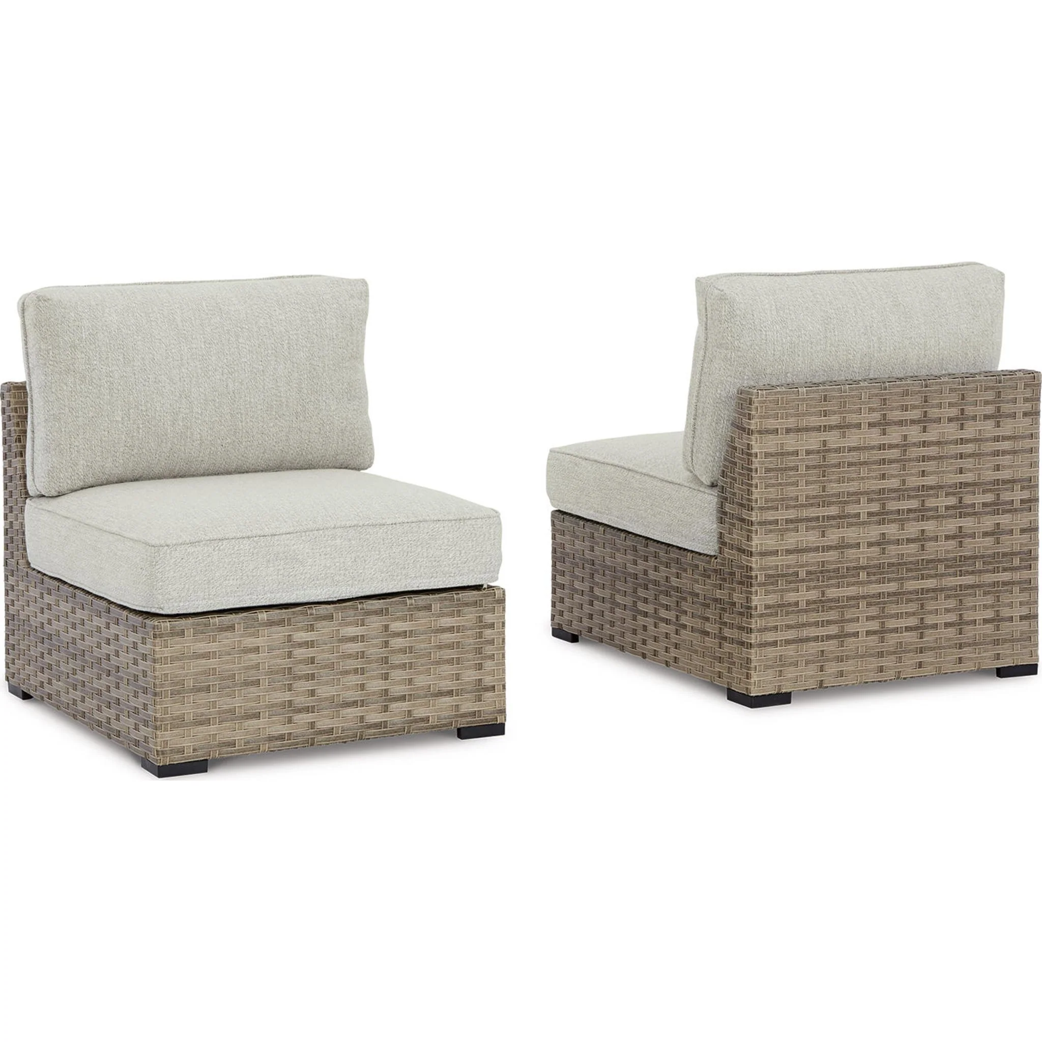 Calworth Outdoor Modular Armless Chair (Set of 2) with Cushion - Image 8