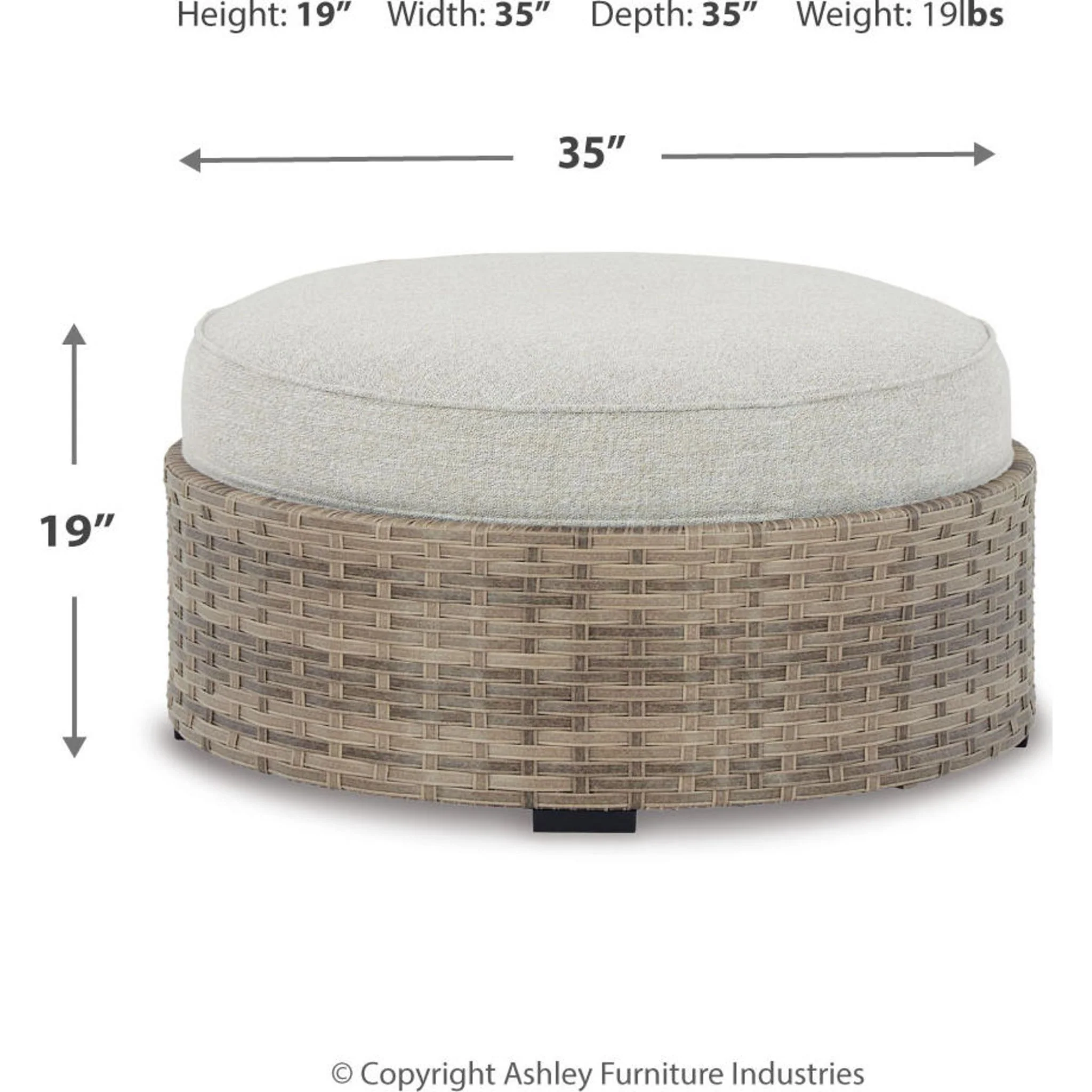 Calworth Outdoor Ottoman with Cushion - Image 9