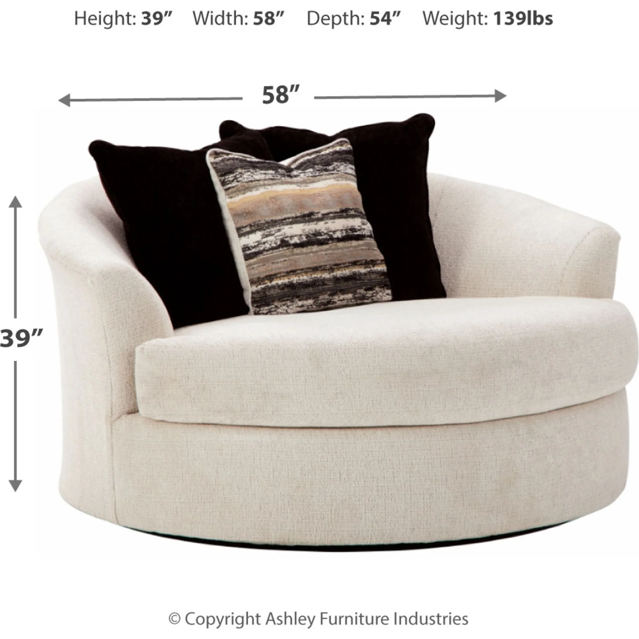 Cambri-Exclusive Oversize Swivel Accent Chair - Image 7