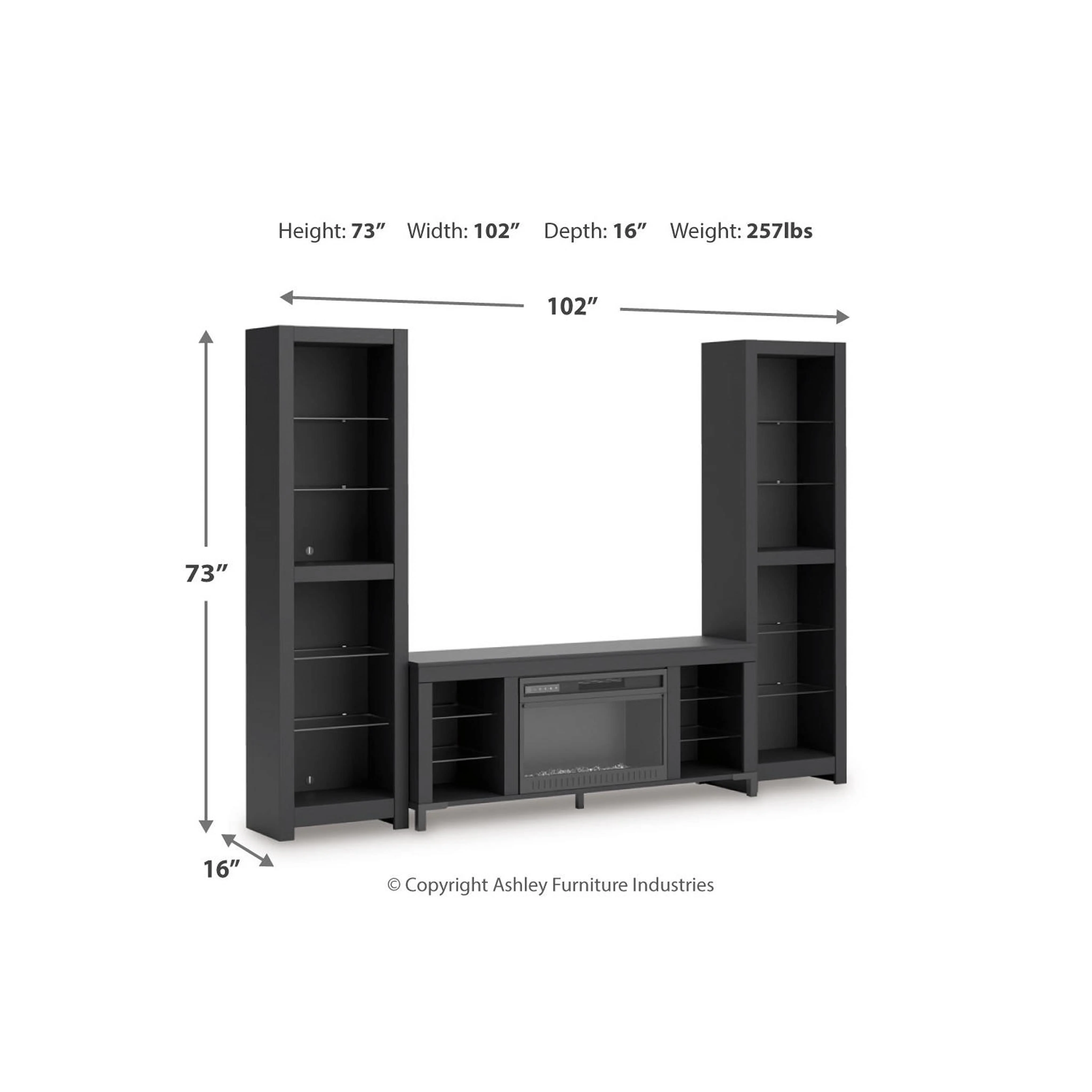Cayberry Entertainment Unit with Fireplace - Image 3