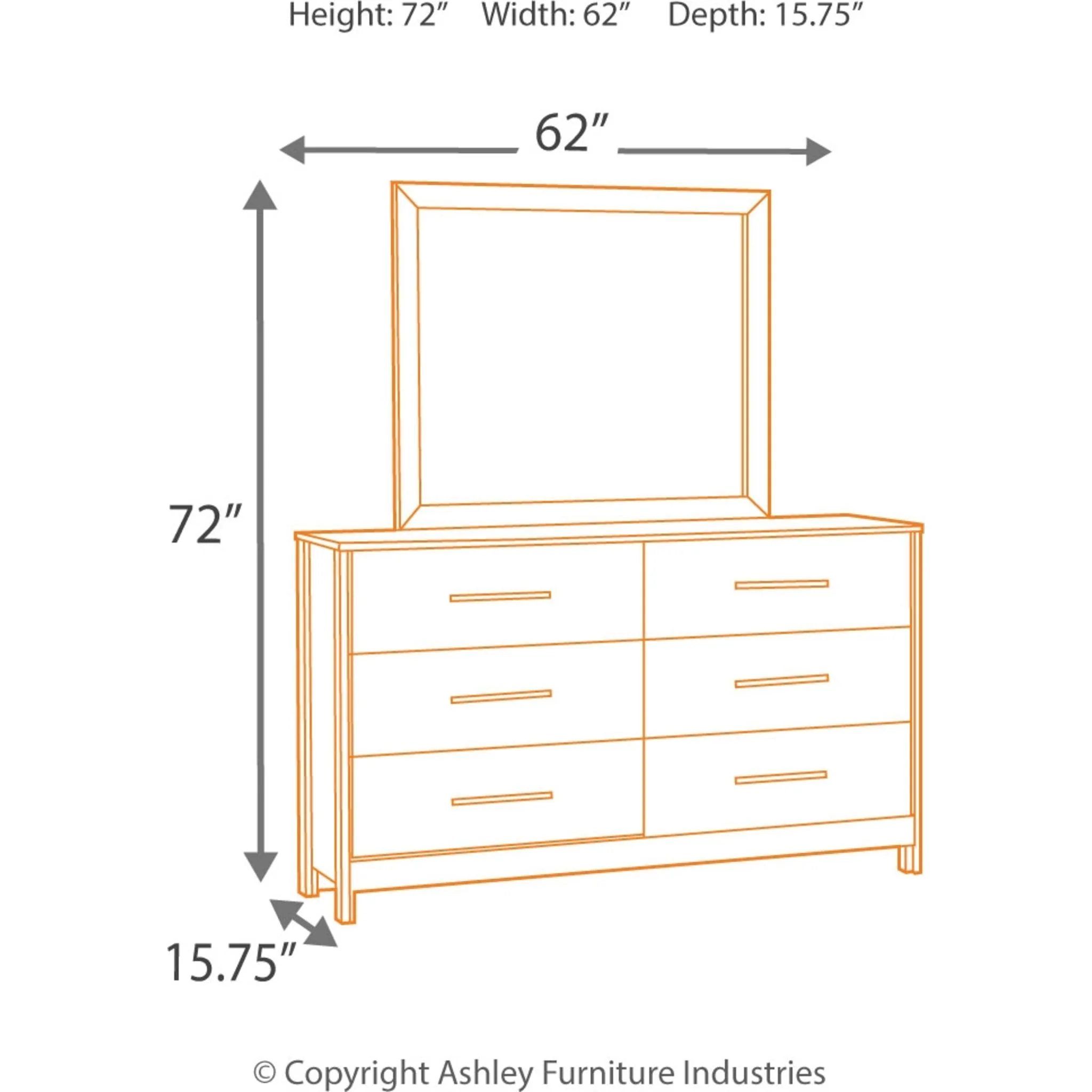 Cazenfeld Dresser and Mirror - Image 4