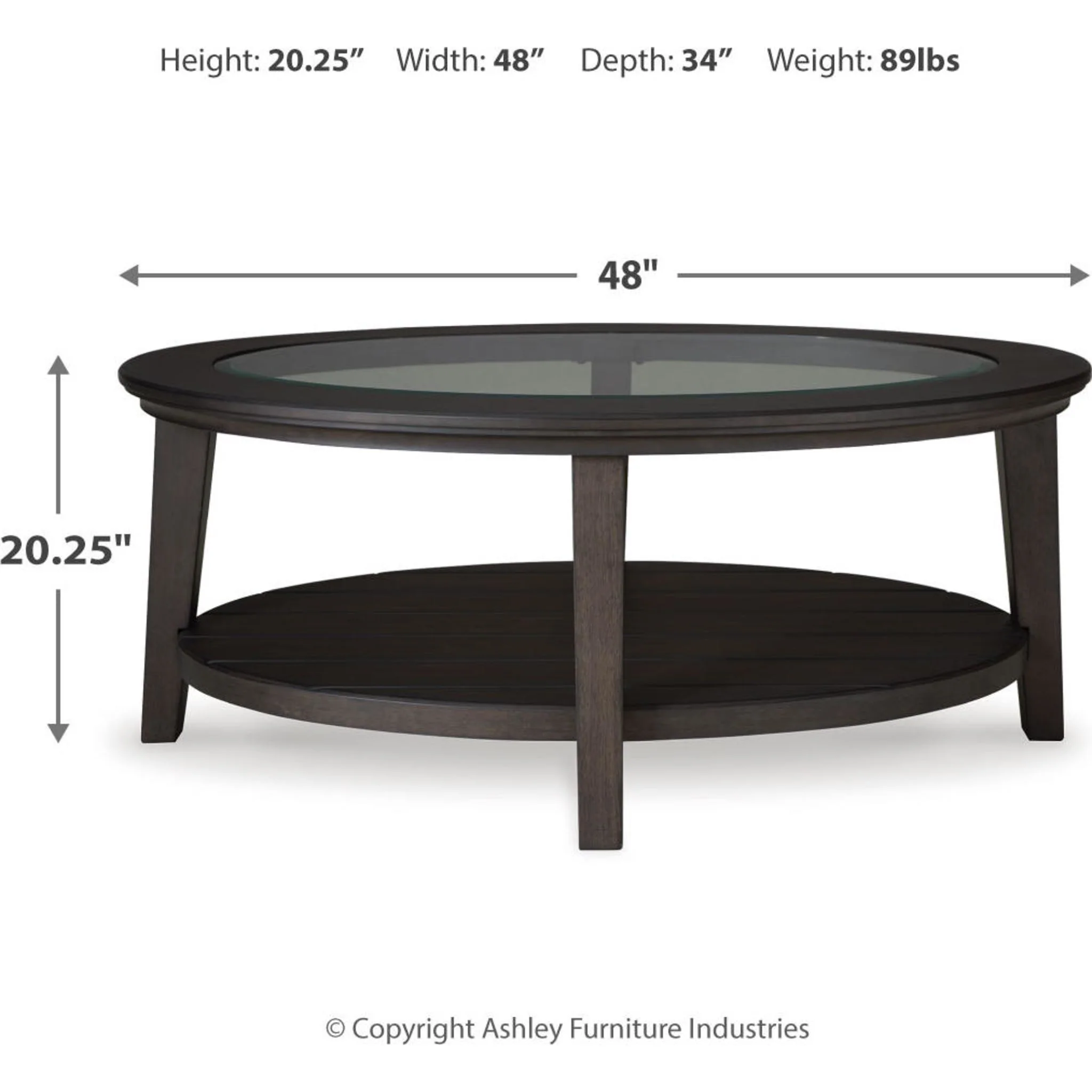 Celamar Oval Coffee Table - Image 8