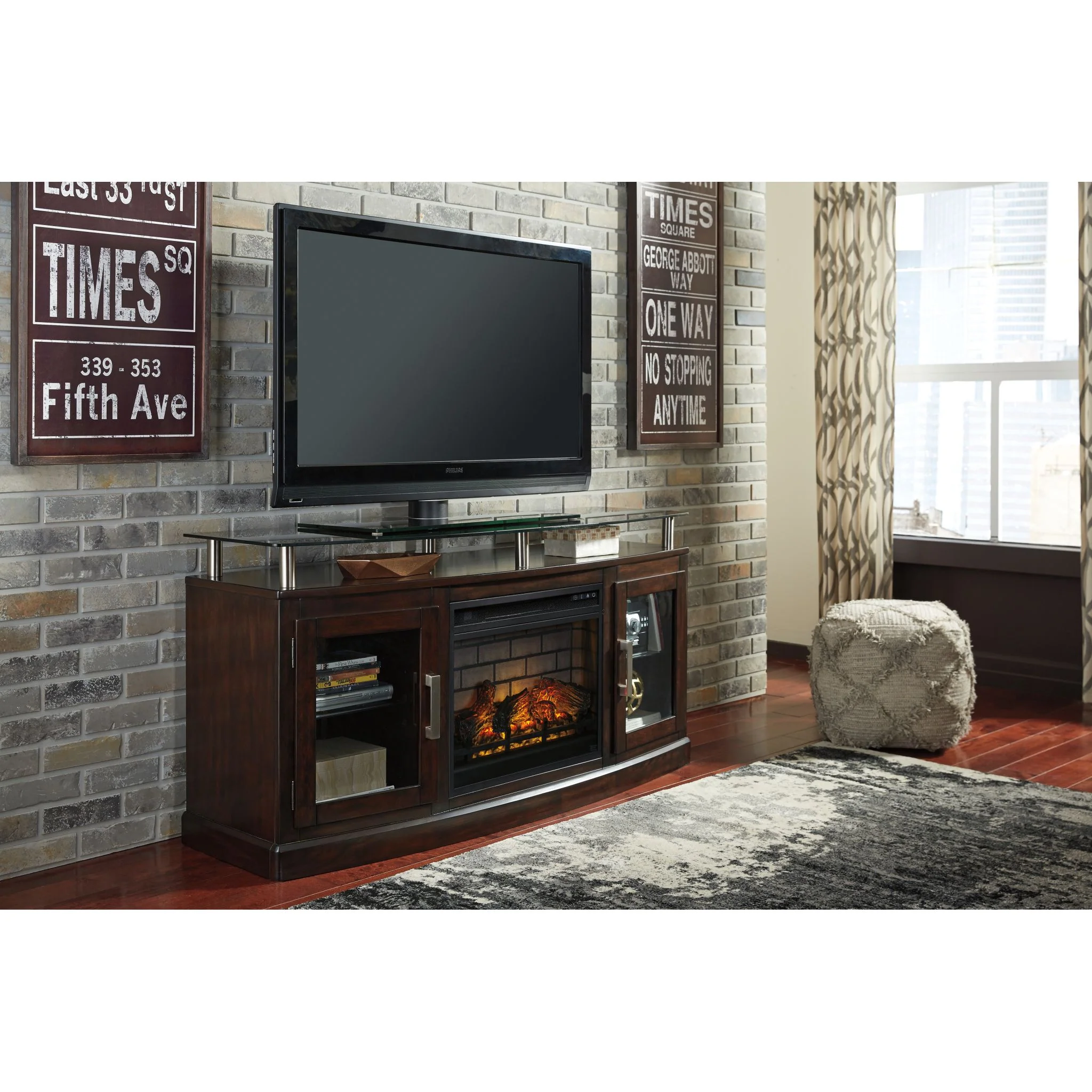 Chanceen TV Stand with Fireplace - Image 2