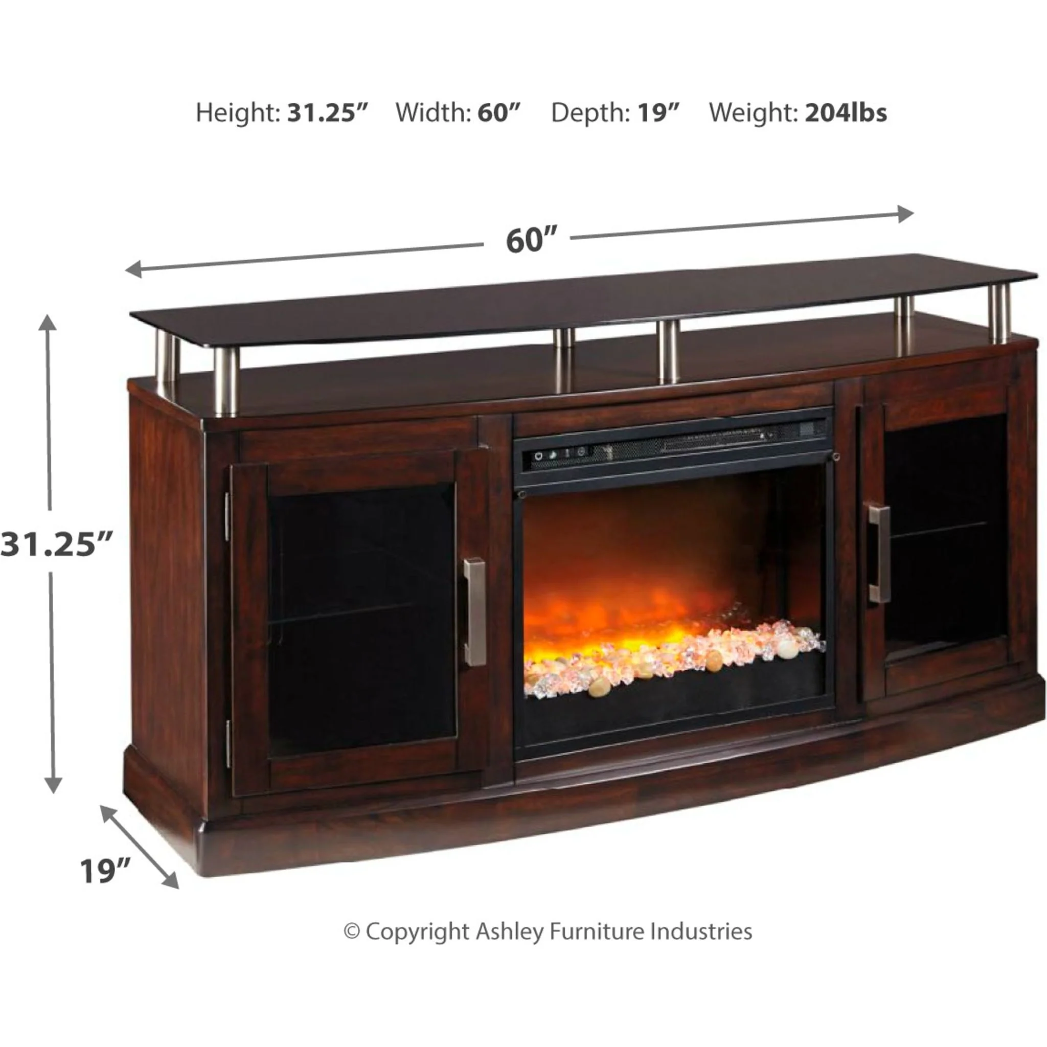 Chanceen TV Stand with Fireplace - Image 4