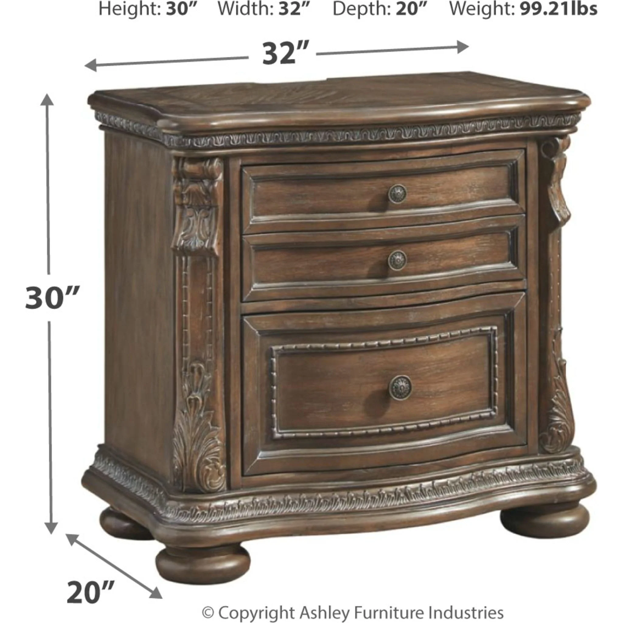 Charmond Two Drawer Nightstand - Image 4