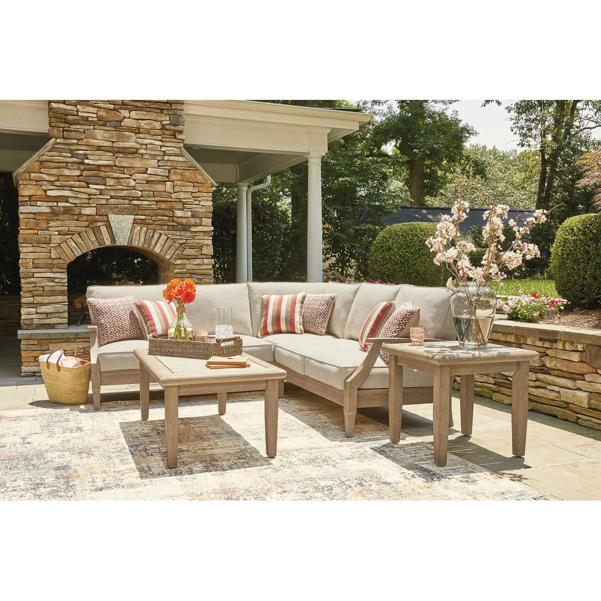 Clare View 3 Piece Outdoor Modular Sectional - Image 8