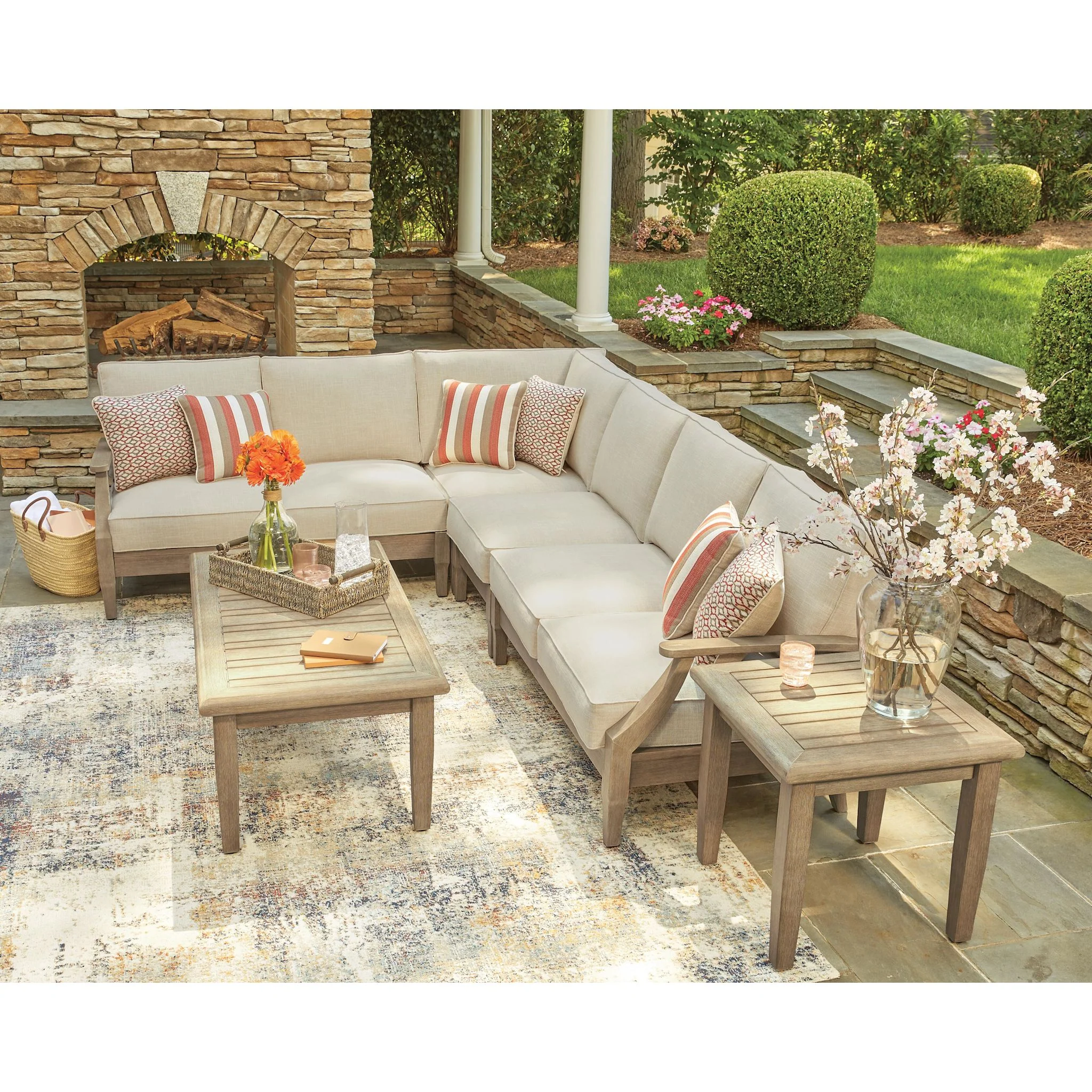 Clare View 4 Piece Outdoor Modular Sectional - Image 4