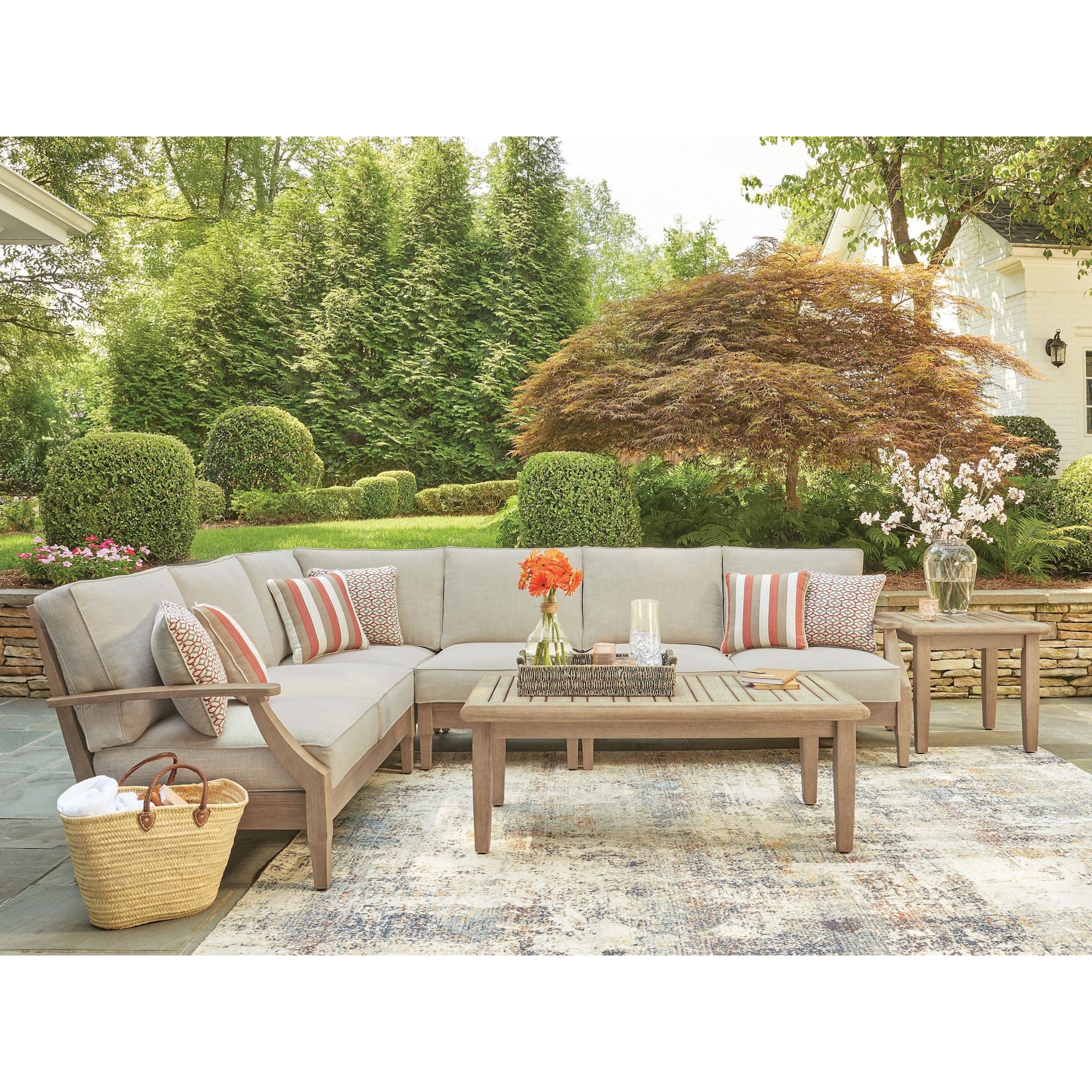 Clare View 4 Piece Outdoor Modular Sectional - Image 6