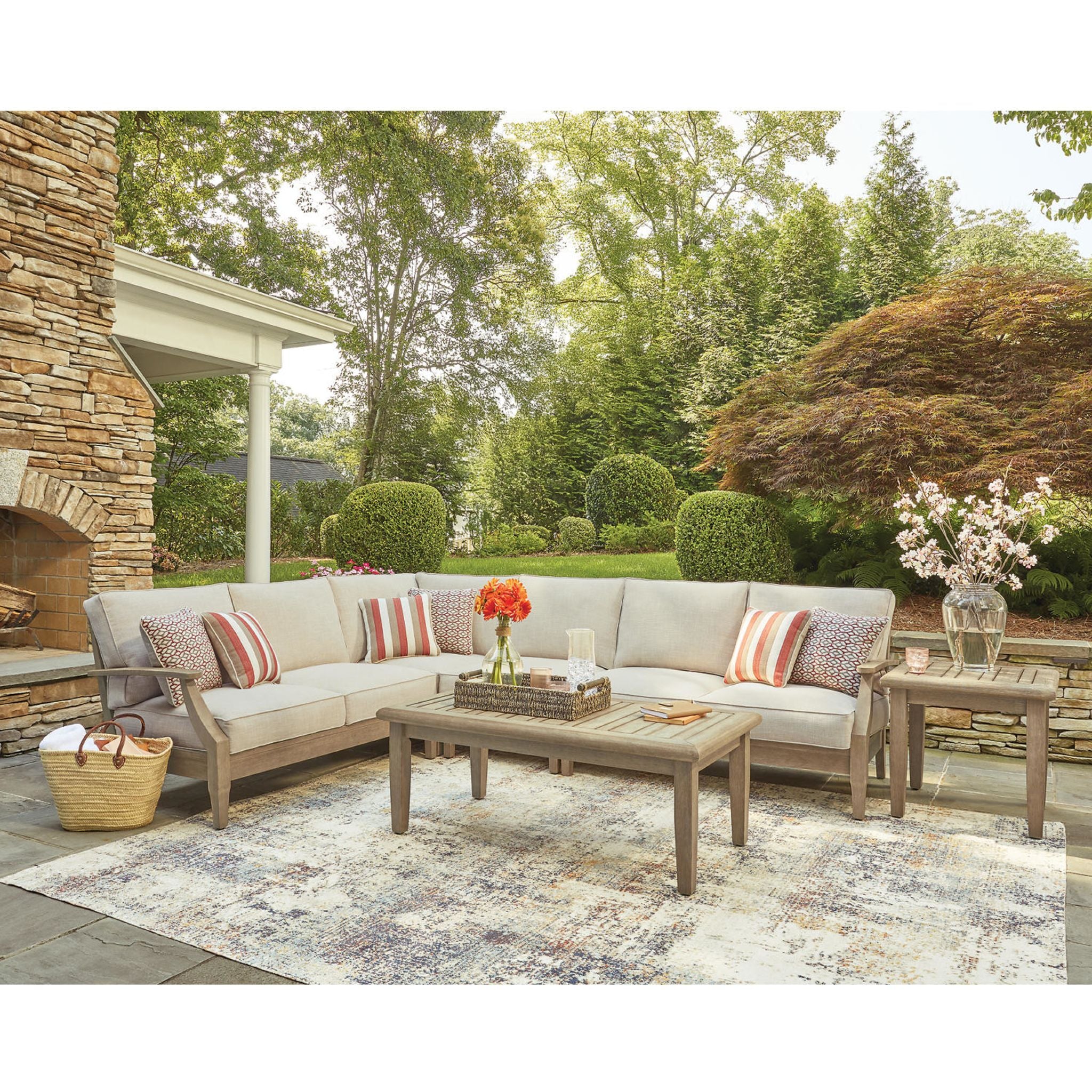 Clare View 4 Piece Outdoor Modular Sectional - Image 9