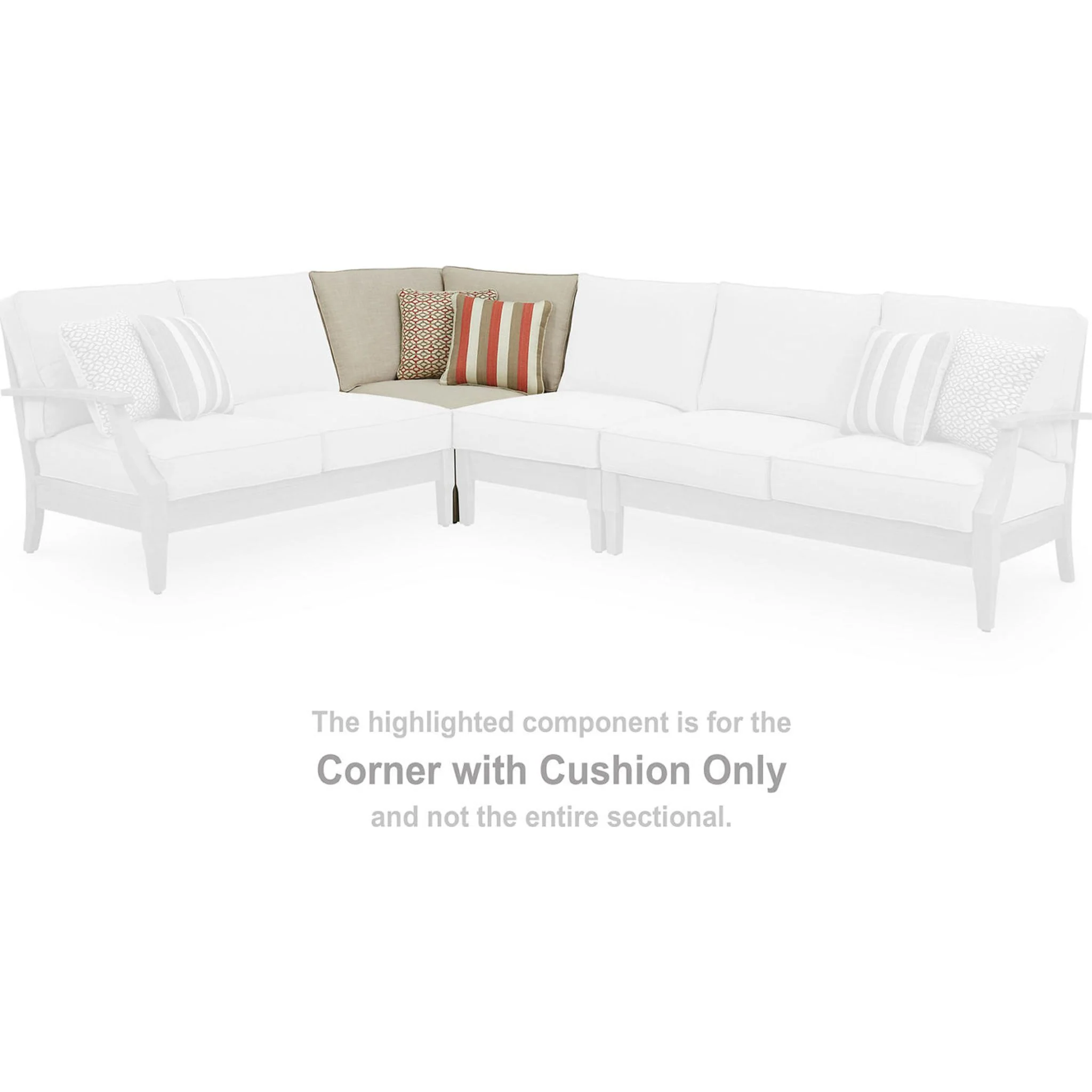 Clare View Outdoor Modular Corner Chair with Cushion - Image 3