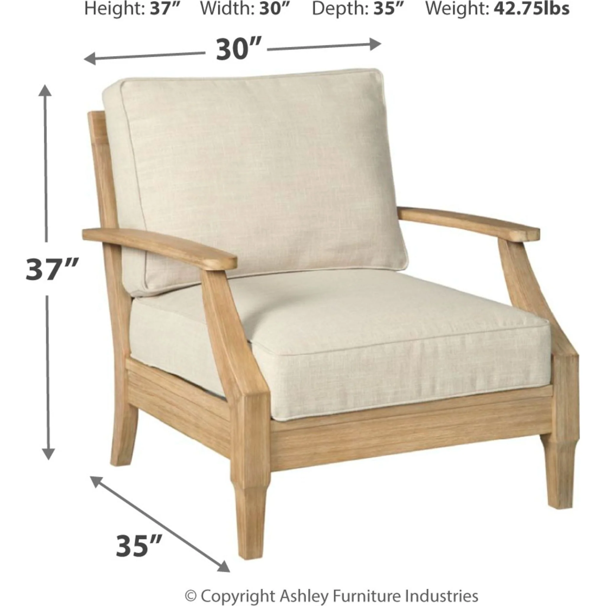 Clare View Outdoor Lounge Chair with Cushion - Image 3
