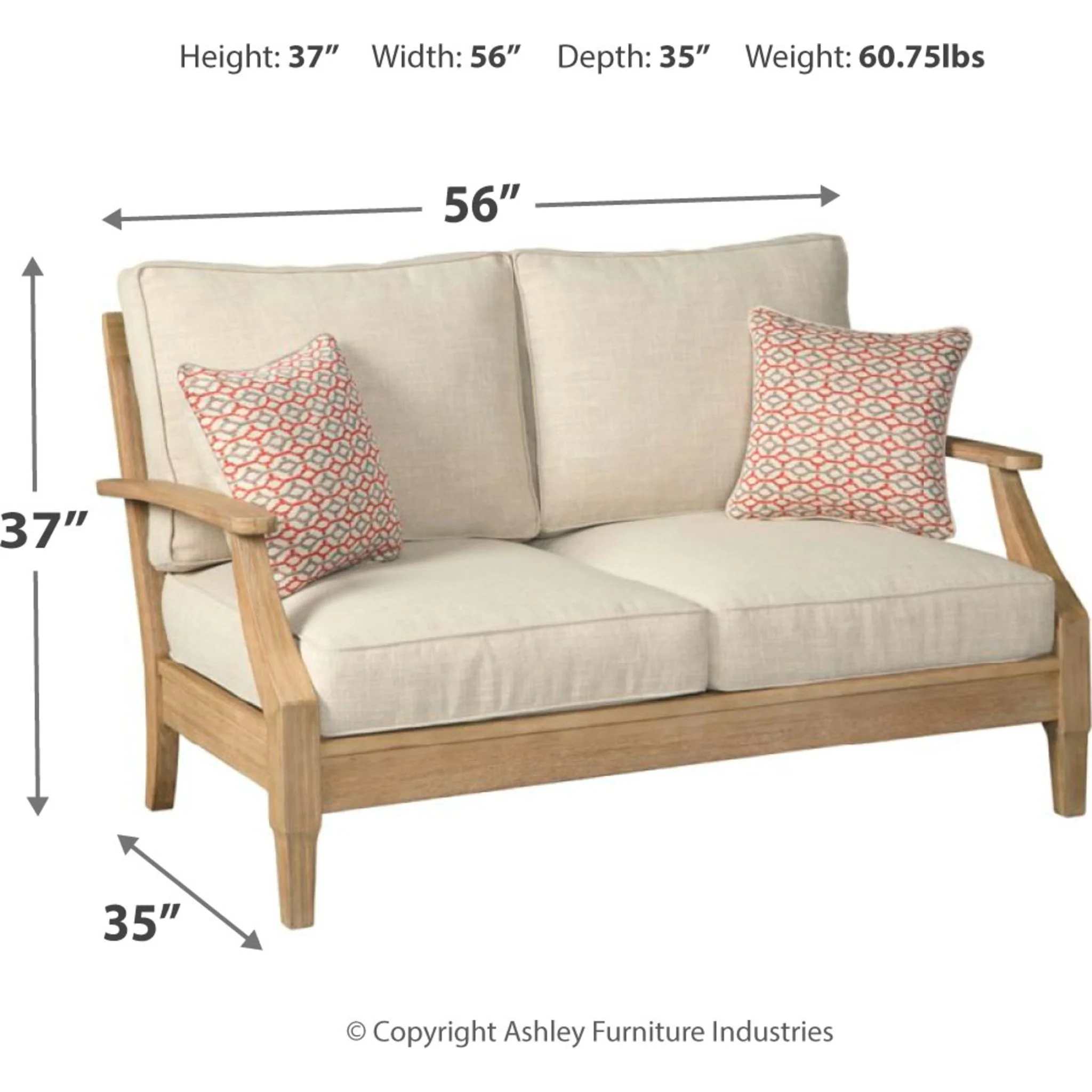 Clare View Outdoor Loveseat with Cushion - Image 4