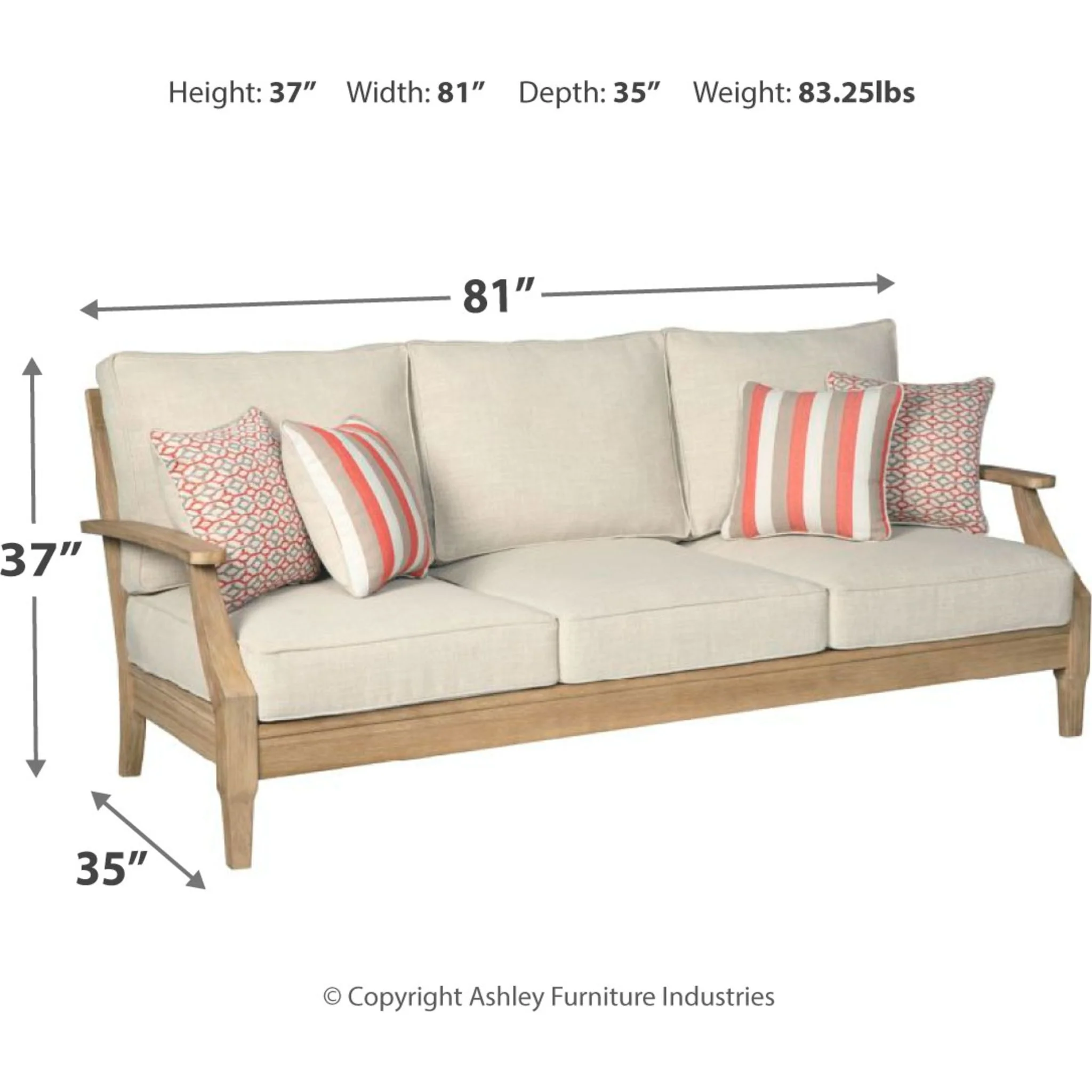 Clare View Outdoor Sofa with Cushion - Image 6