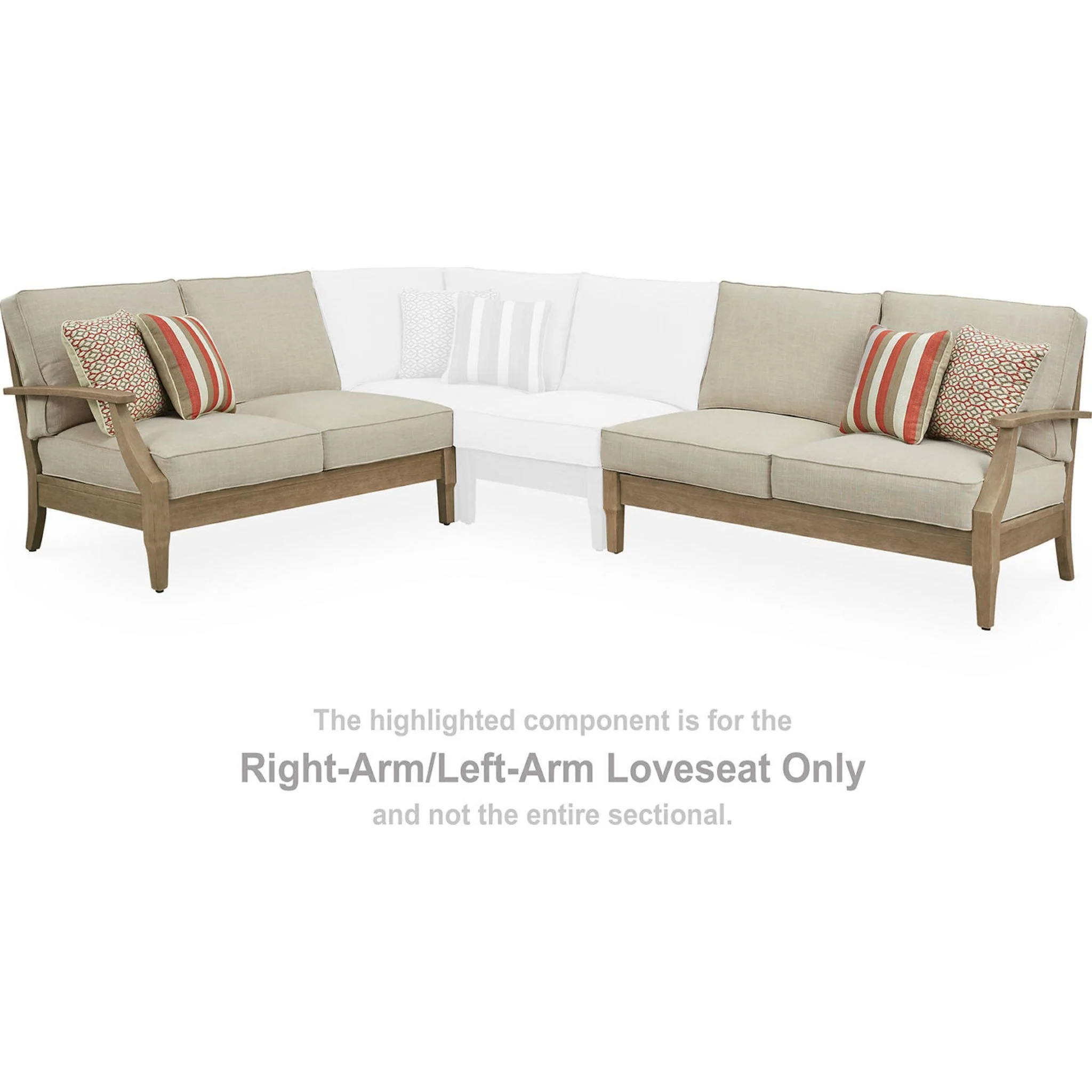 Clare View Outdoor Modular Left and Right Arm Loveseat with Cushion - Image 4