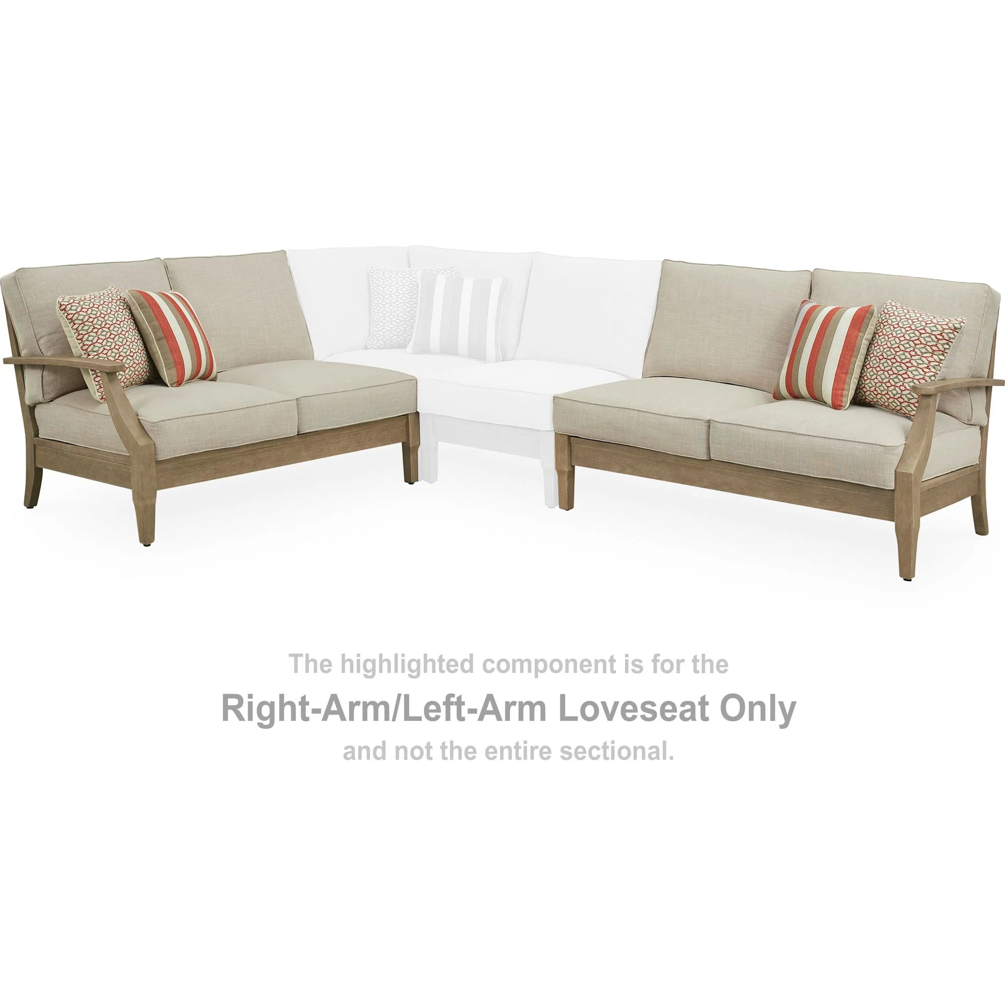 Clare View Outdoor Modular Left and Right Arm Loveseat with Cushion - Image 7