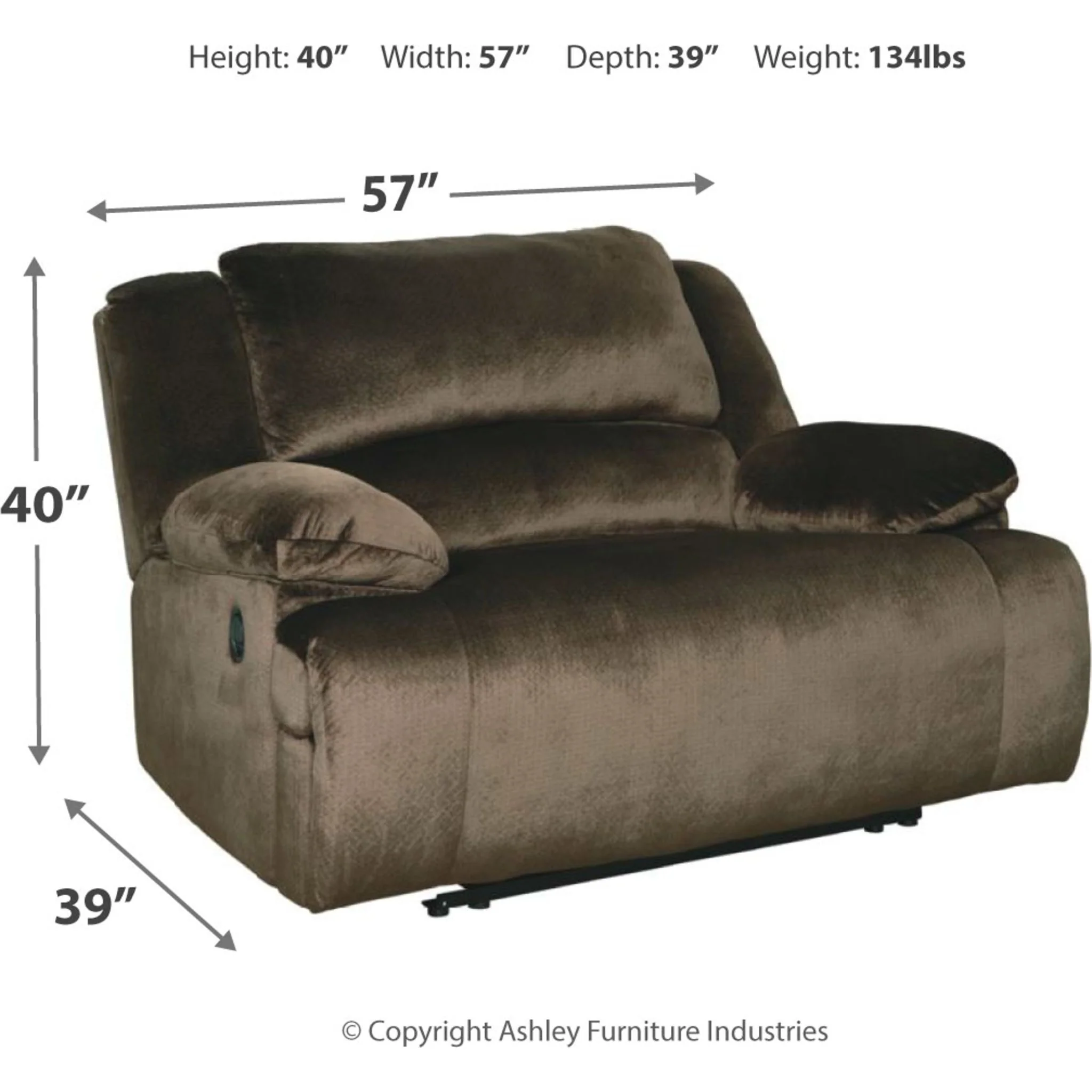 Clonmel Zero Wall Wide Seat Recliner with Power - Image 4
