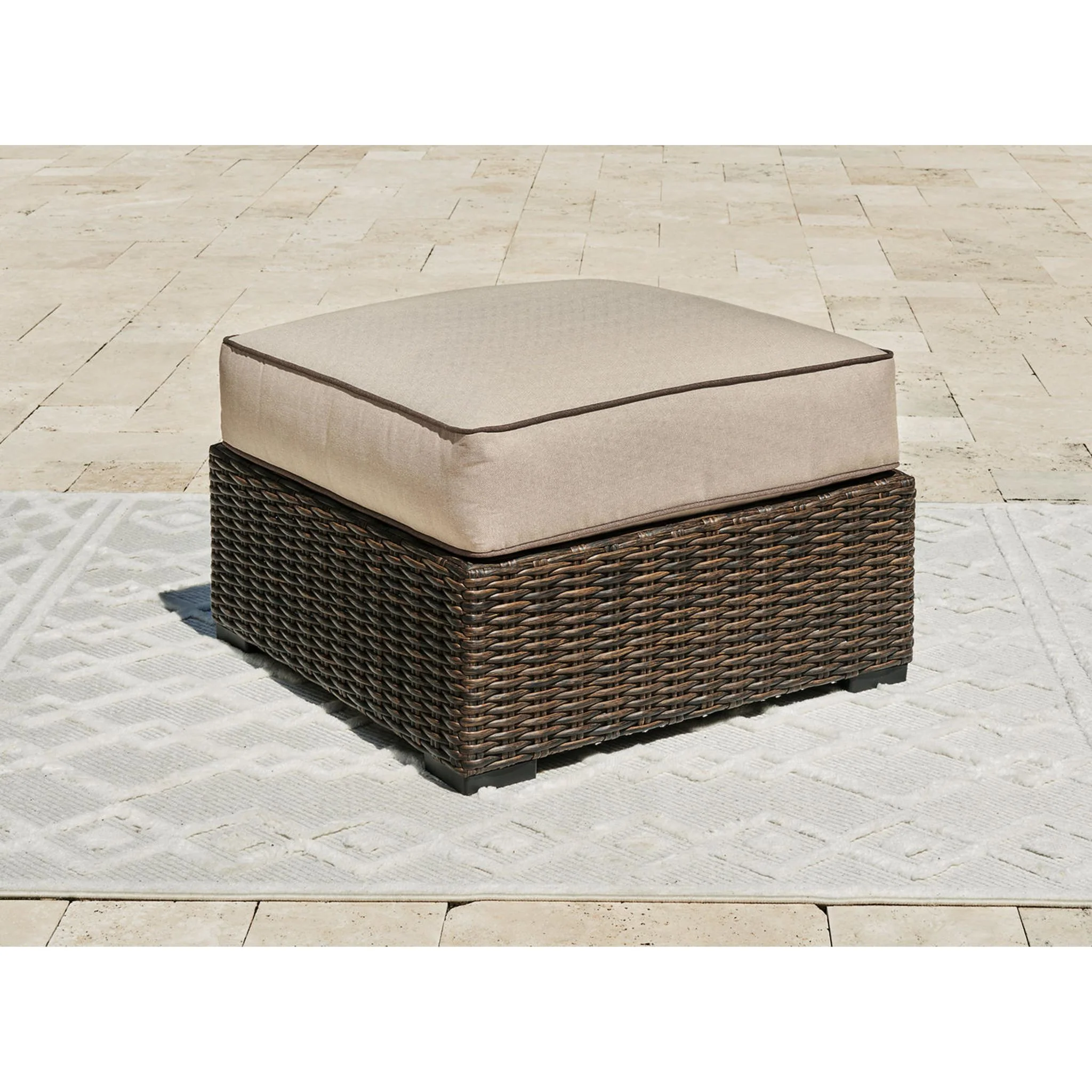 Coastline Bay Outdoor Ottoman with Cushion - Image 12