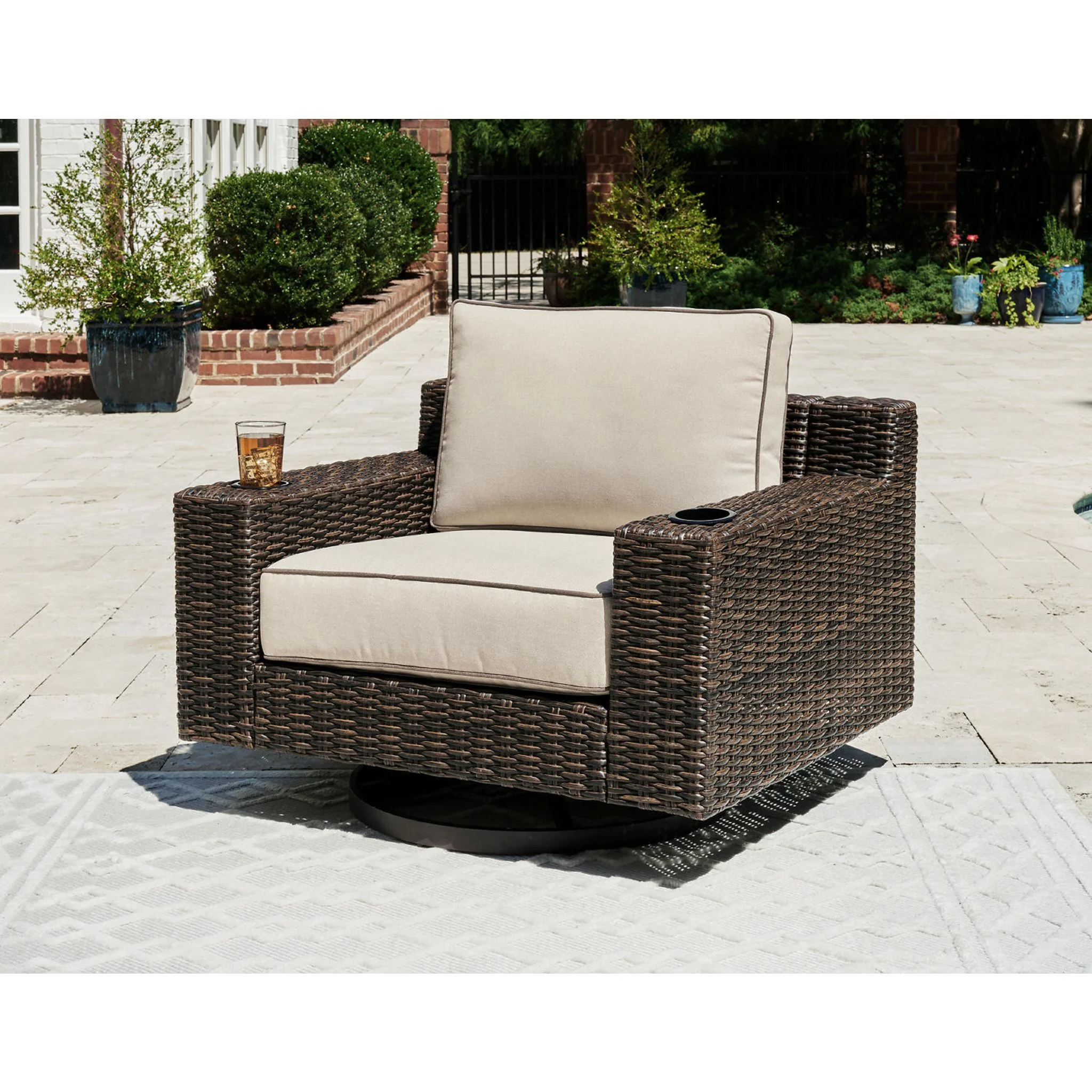 Coastline Bay Outdoor Swivel Lounge Chair with Cushion - Image 24