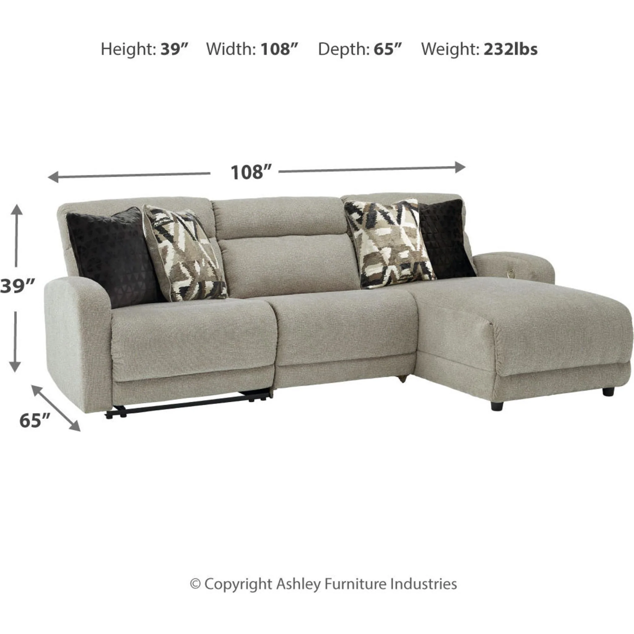 Colleyville 3 Piece Power Reclining Sectional - Image 7