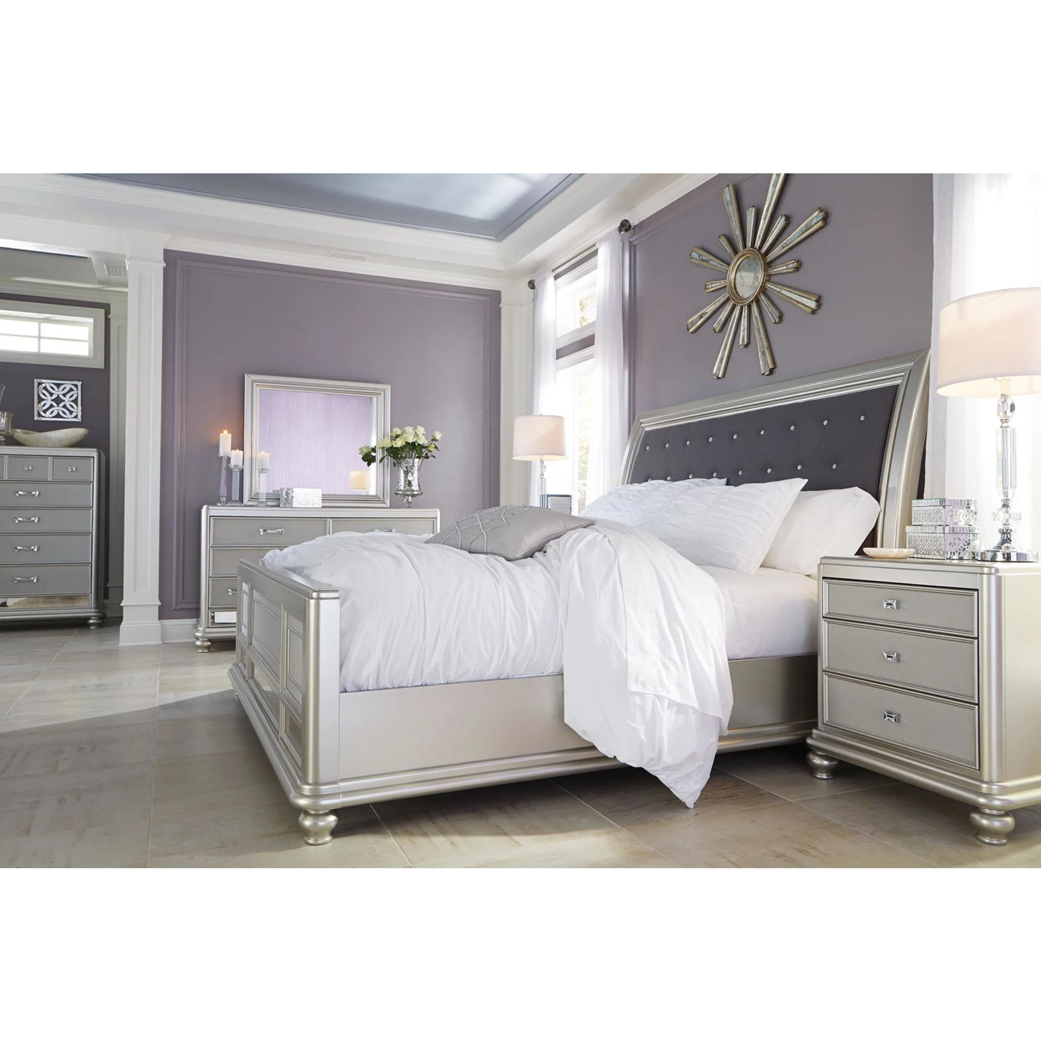 Coralayne Sleigh Bed - Image 8
