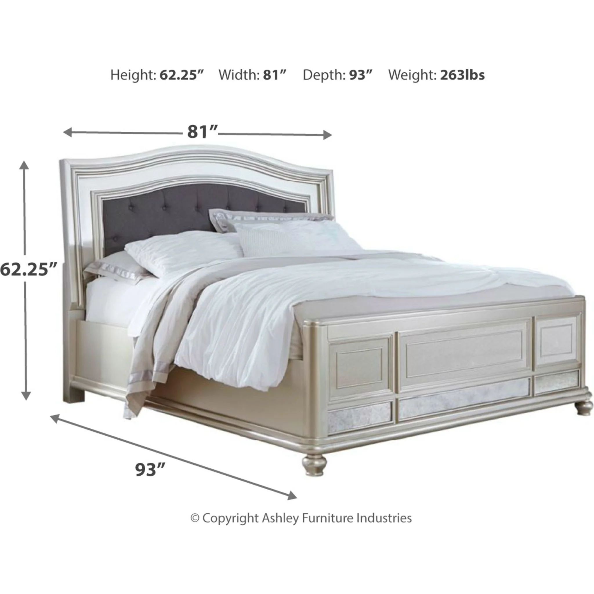 Coralayne 5 Piece King Panel Bedroom - Image 8