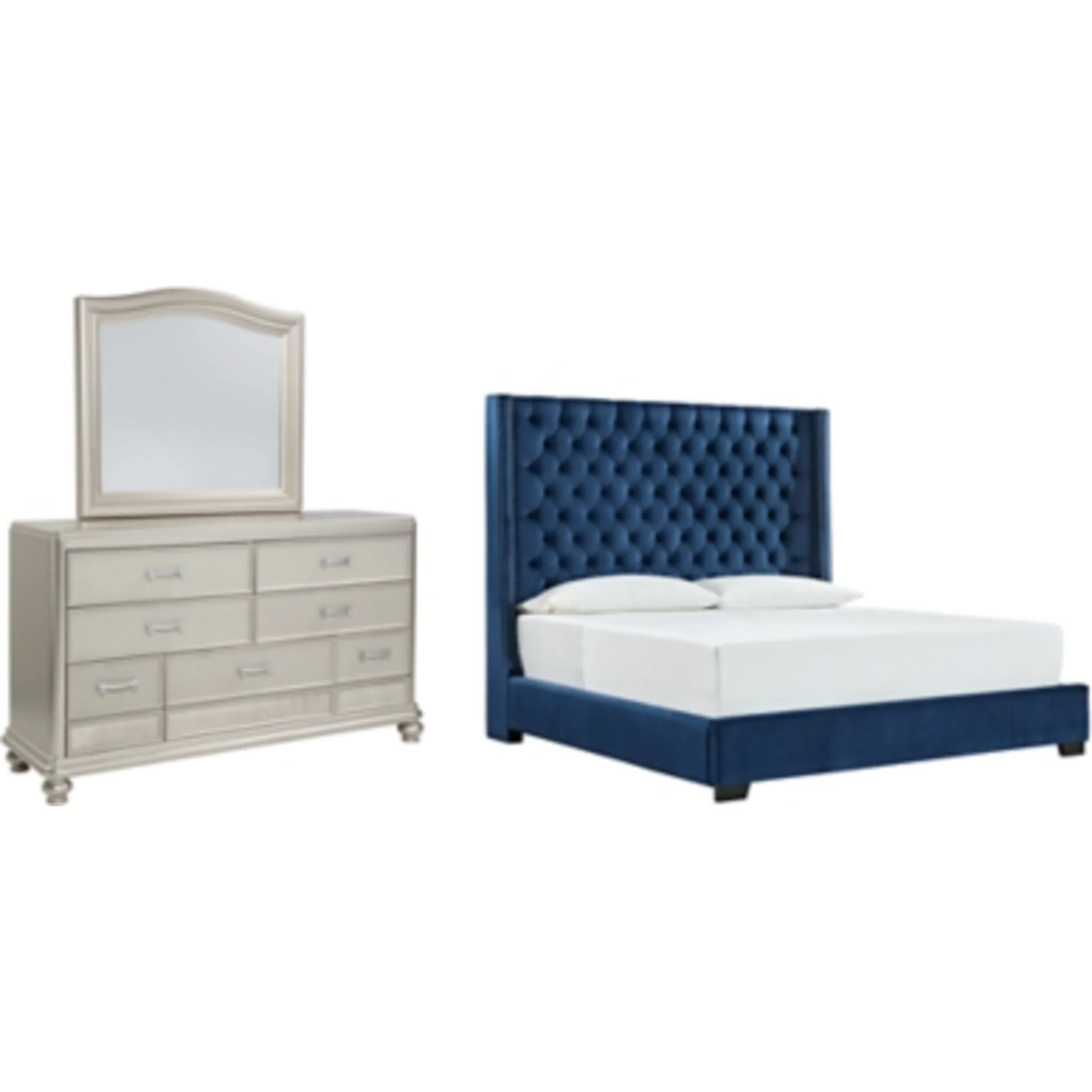 Coralayne 5 Piece Queen Upholstered Bedroom - Image 2