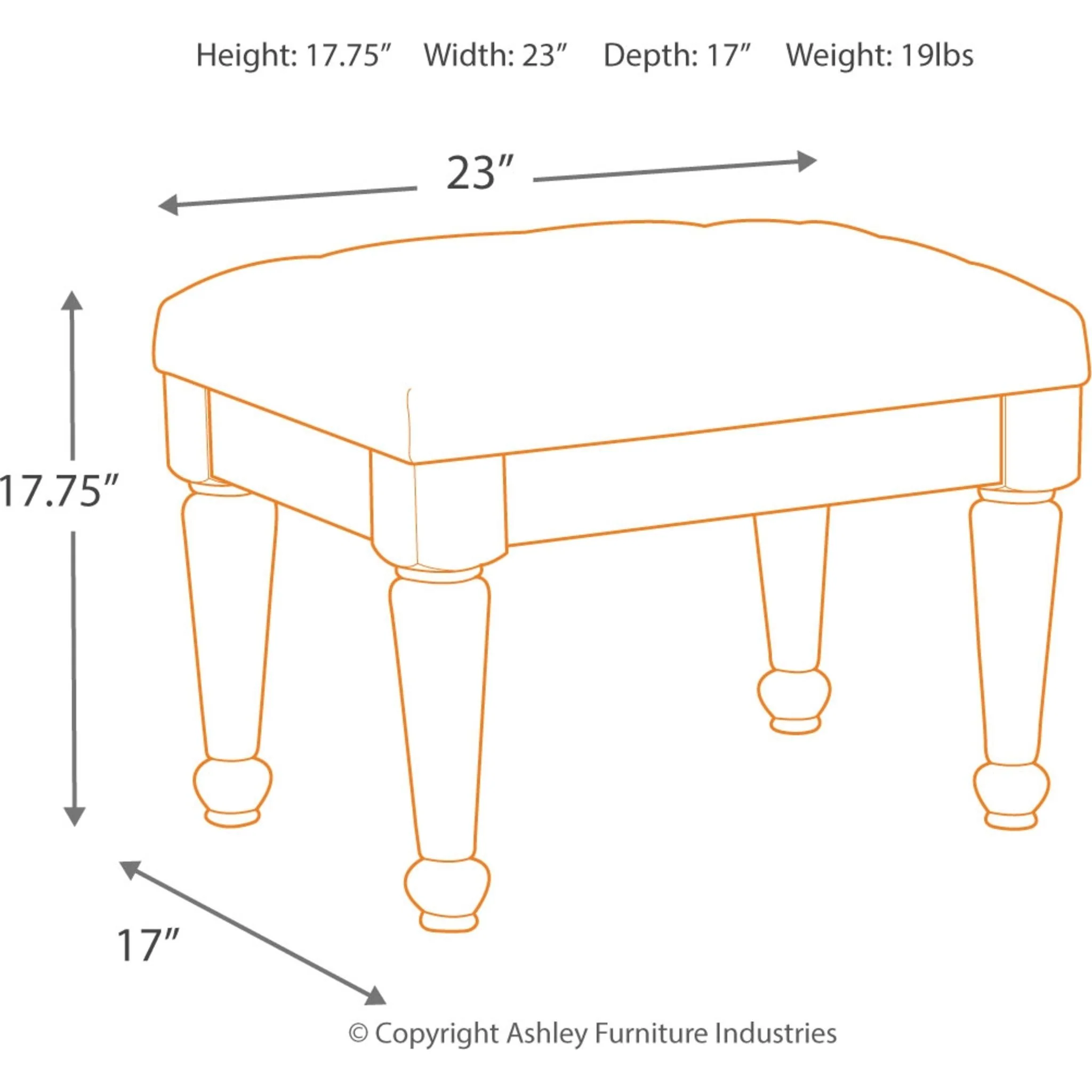 Coralayne Upholstered Stool - Image 4