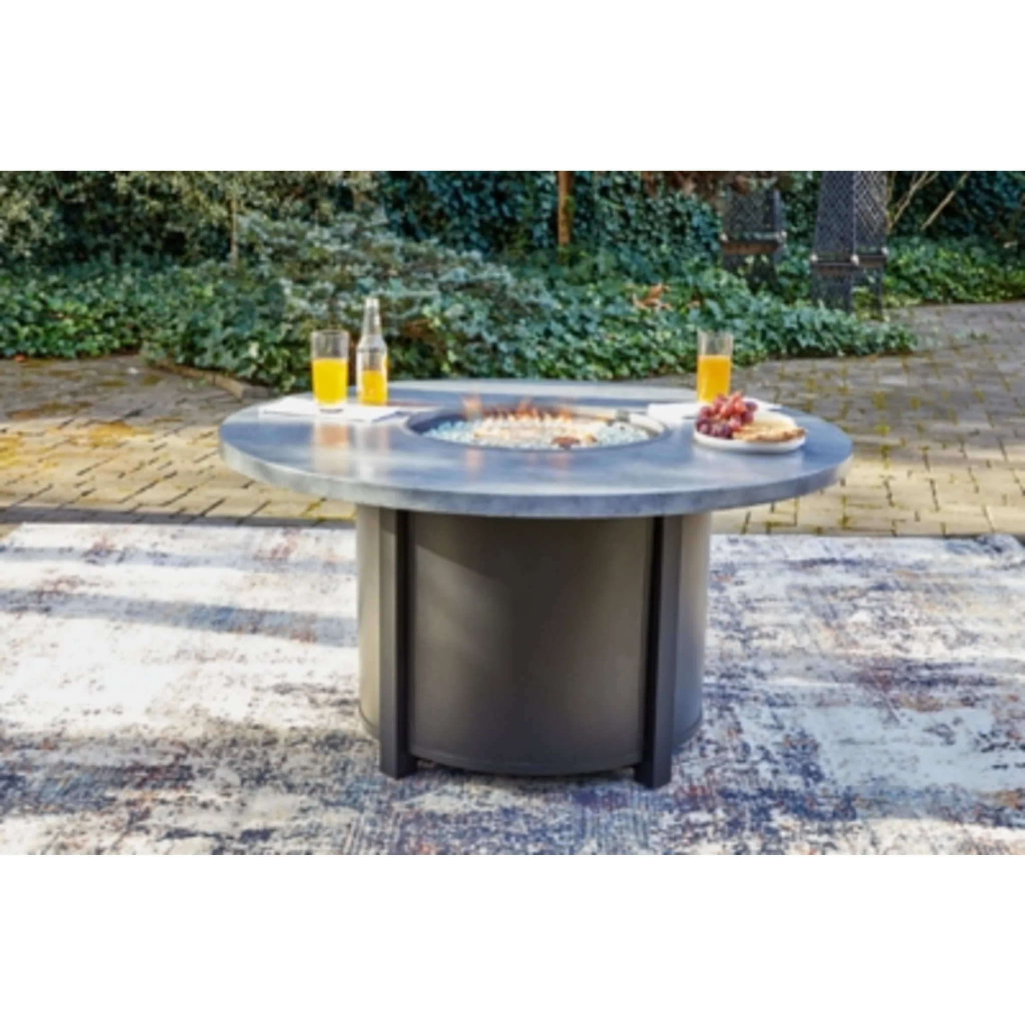 Outdoor Coulee Mills Round Fire Pit Table Gray/Black - Image 4