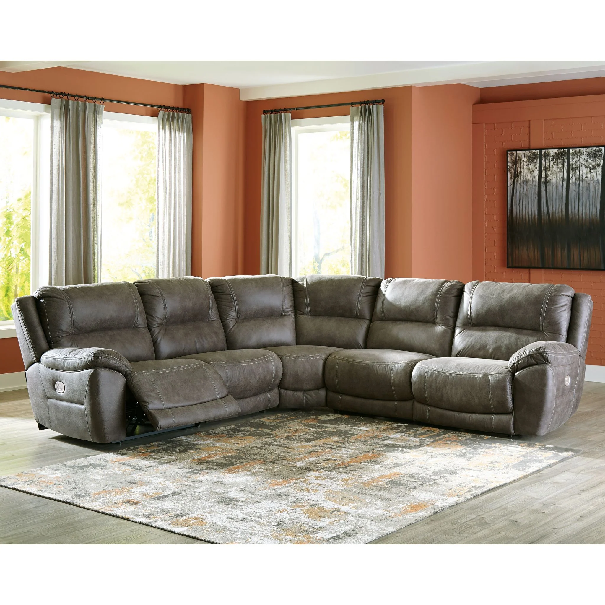 Cranedall 5 Piece Power Reclining Sectional - Image 2