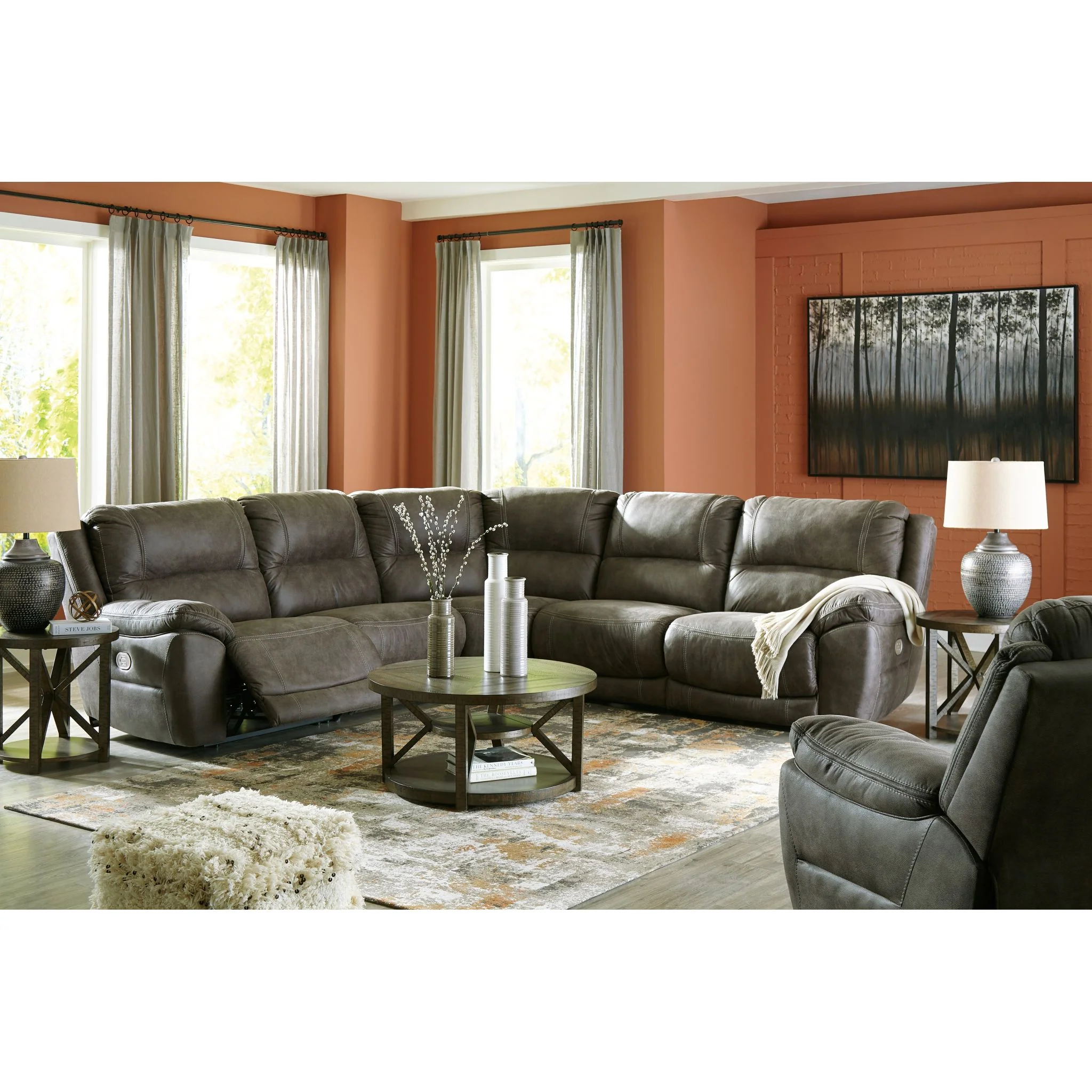 Cranedall 5 Piece Power Reclining Sectional - Image 3